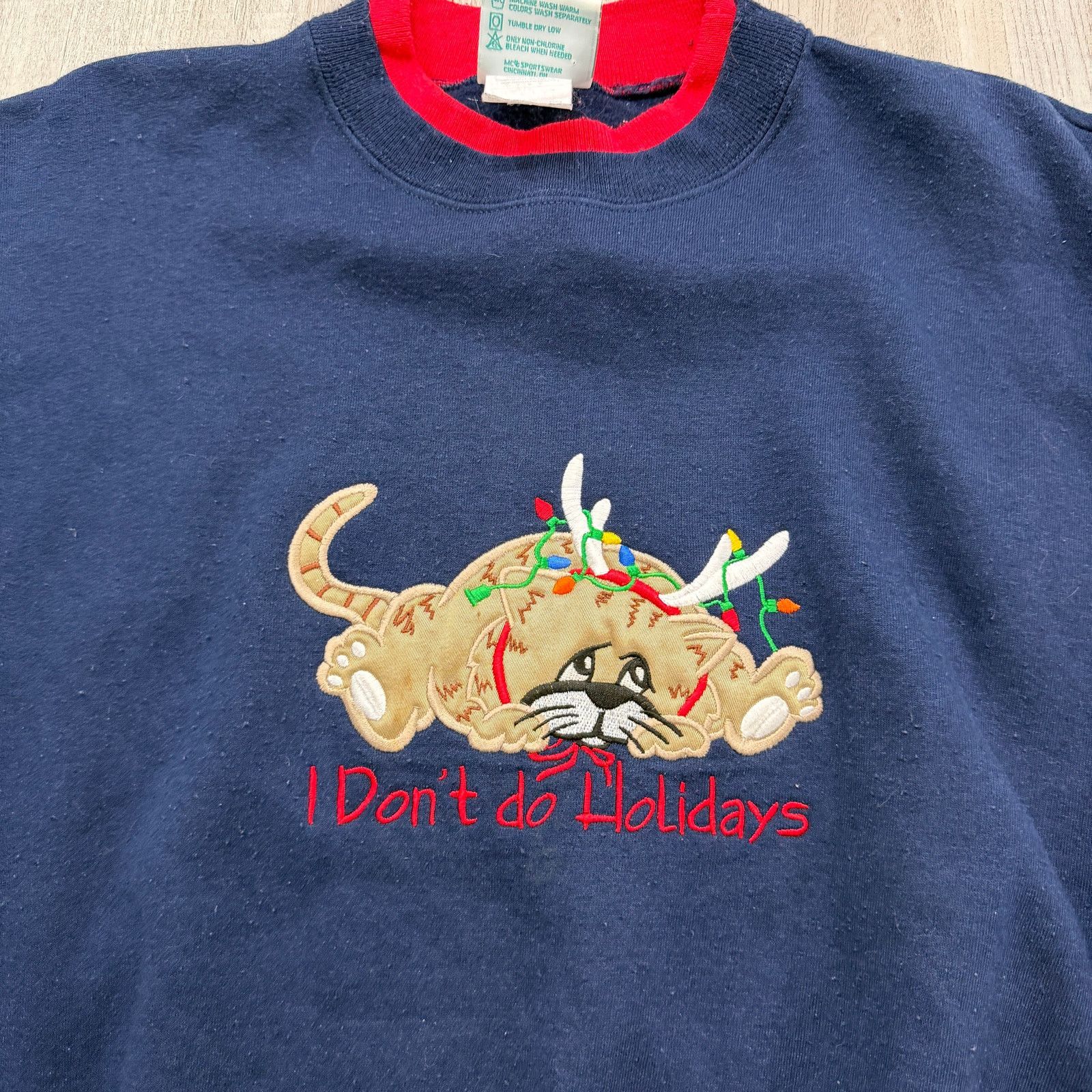 Vintage Vintage I Don't Do Holidays Cat Kitten Sweatshirt Large Size L / US 10 / IT 46 - 3 Thumbnail