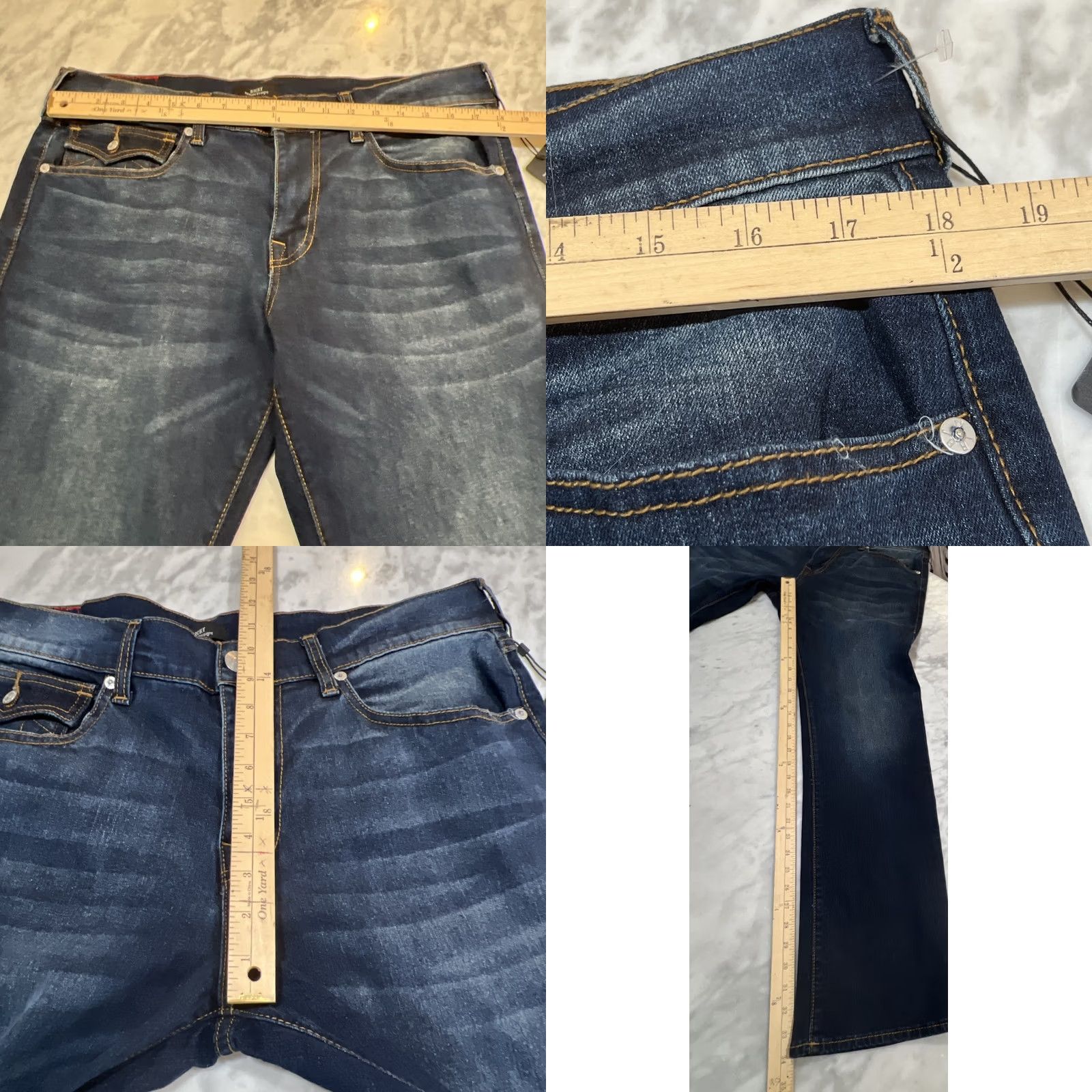 True Religion True Religion Ricky Jeans Men 34 Dark Woodland Wash Relax Straight SN Flap NWT Size US 34 / EU 50 - 10 Thumbnail