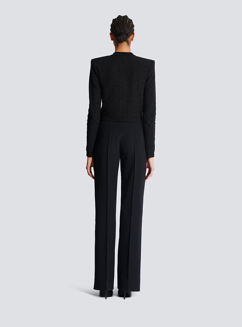 Balmain o1s1wg111225 Labyrinth Knit Cardigan in Black Size S / US 4 / IT 40 - 7 Thumbnail