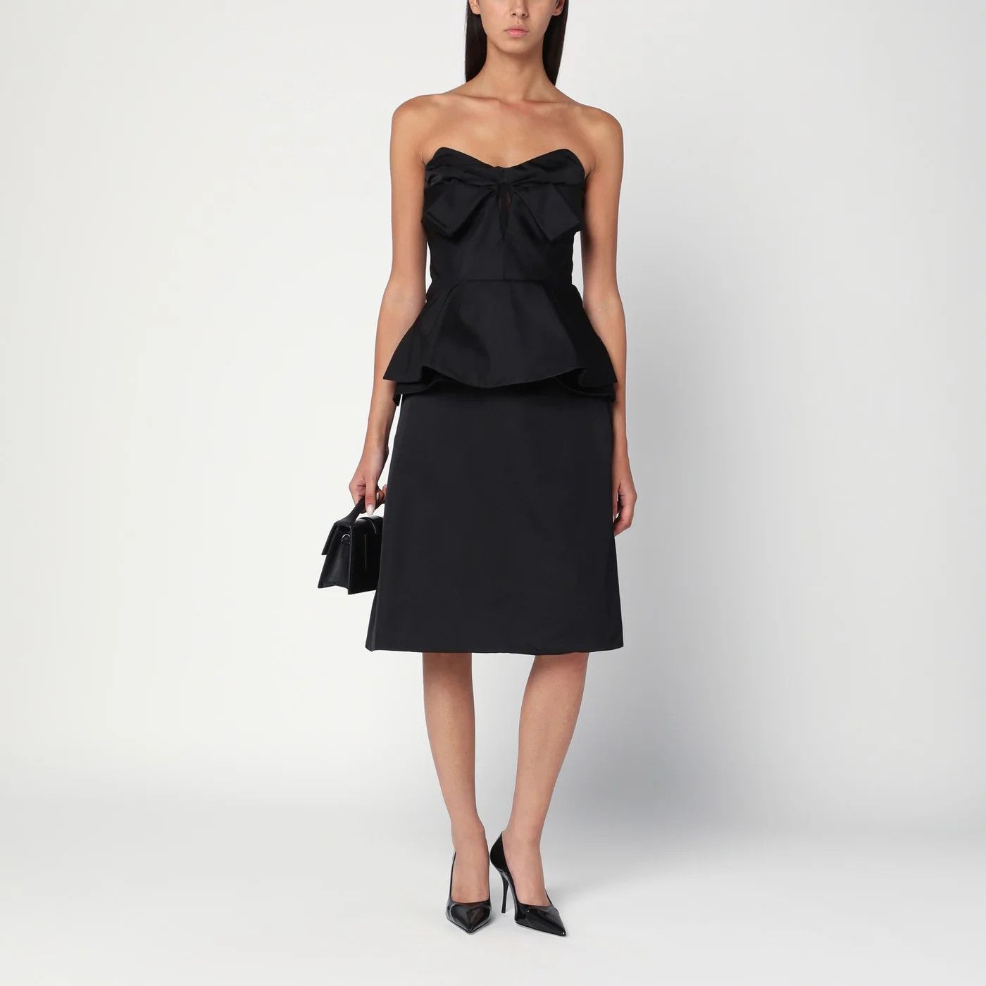 Alexander McQueen o1d2blof0426 Flared Silk Blend Skirt in Black Size 27" / US 4 / IT 40 - 1 Thumbnail