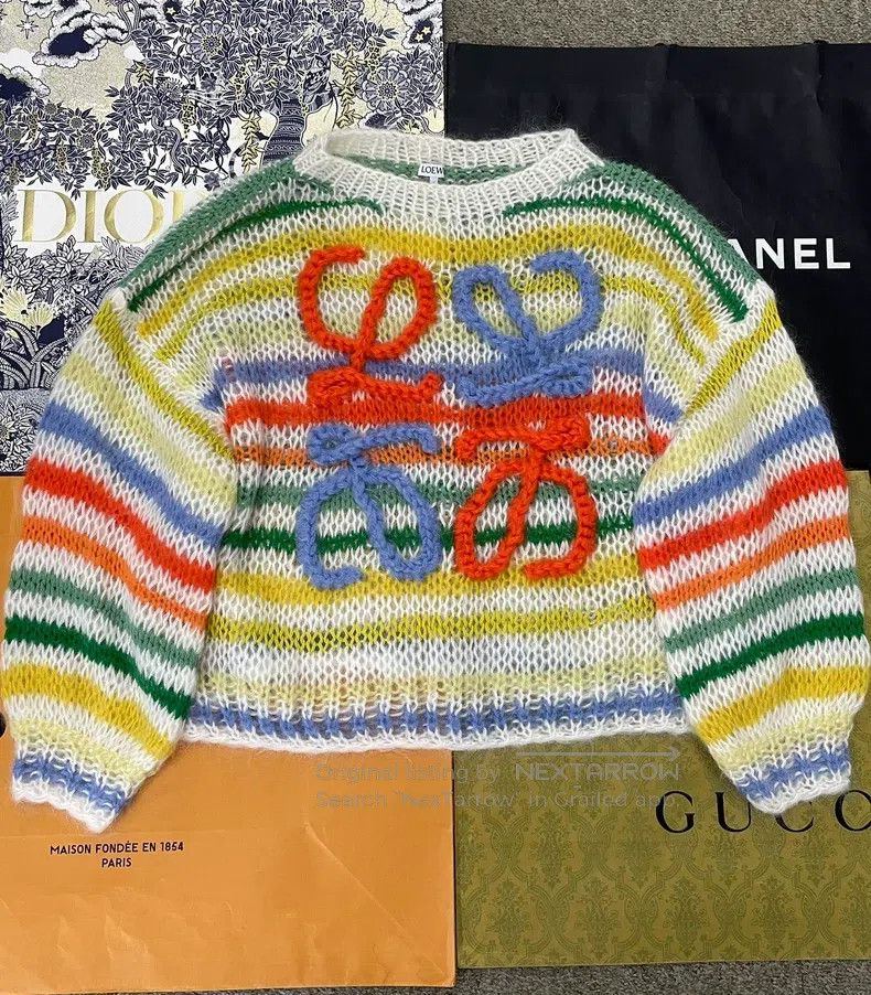 Loewe Loewe Colorful striped logo mohair sweater Size M / US 6-8 / IT 42-44 - 1 Thumbnail