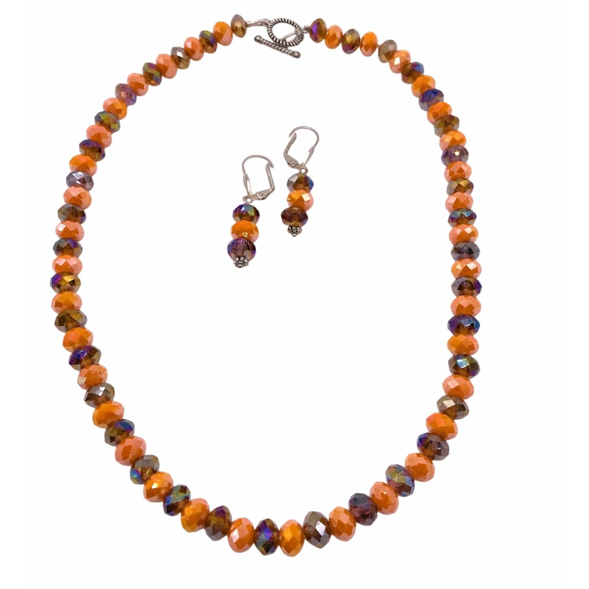 Other Polished Glass Necklace Earring Set Demi-Parure Orange Size ONE SIZE - 2 Thumbnail