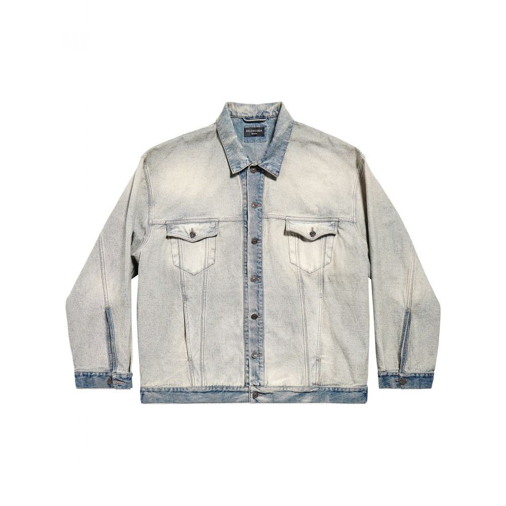 Balenciaga o1w1db10425 Oversized Jacket in Light Blue Size US XL / EU 56 / 4 - 1 Thumbnail