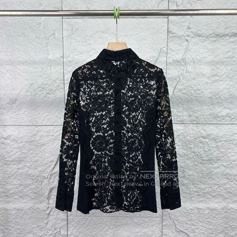 Valentino Valentino Black single-breasted openwork pattern shirt Size S / US 4 / IT 40 - 2 Thumbnail