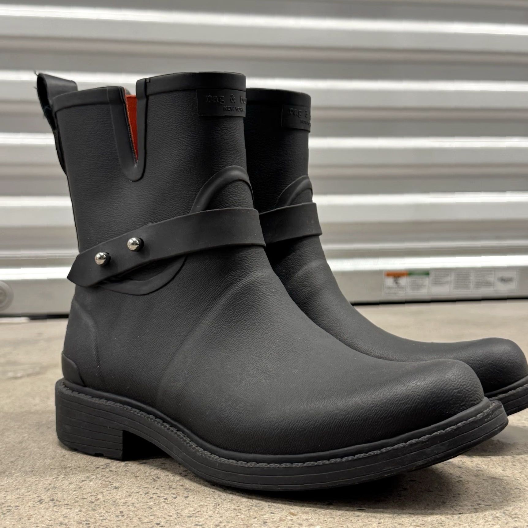 Rag & Bone Rag & Bone Moto Rain Boots Black Rubber Size 36 Size US 6 / IT 36 - 2 Thumbnail