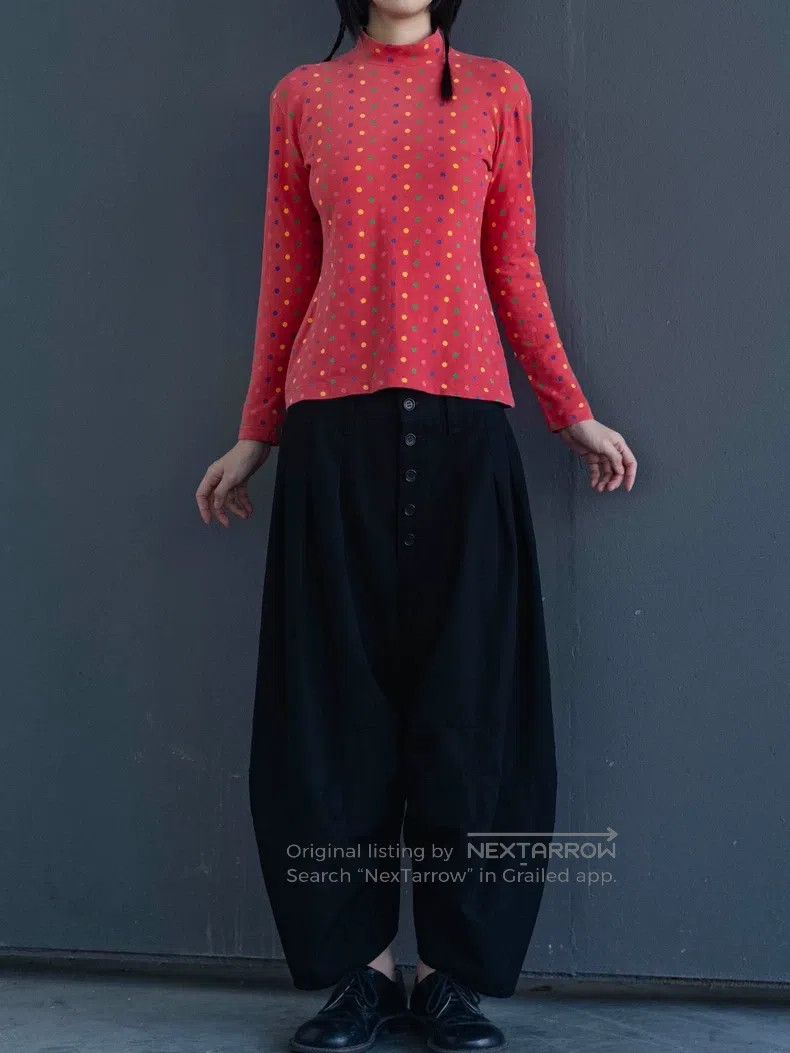 Kenzo Coral pink polka dot stretch top