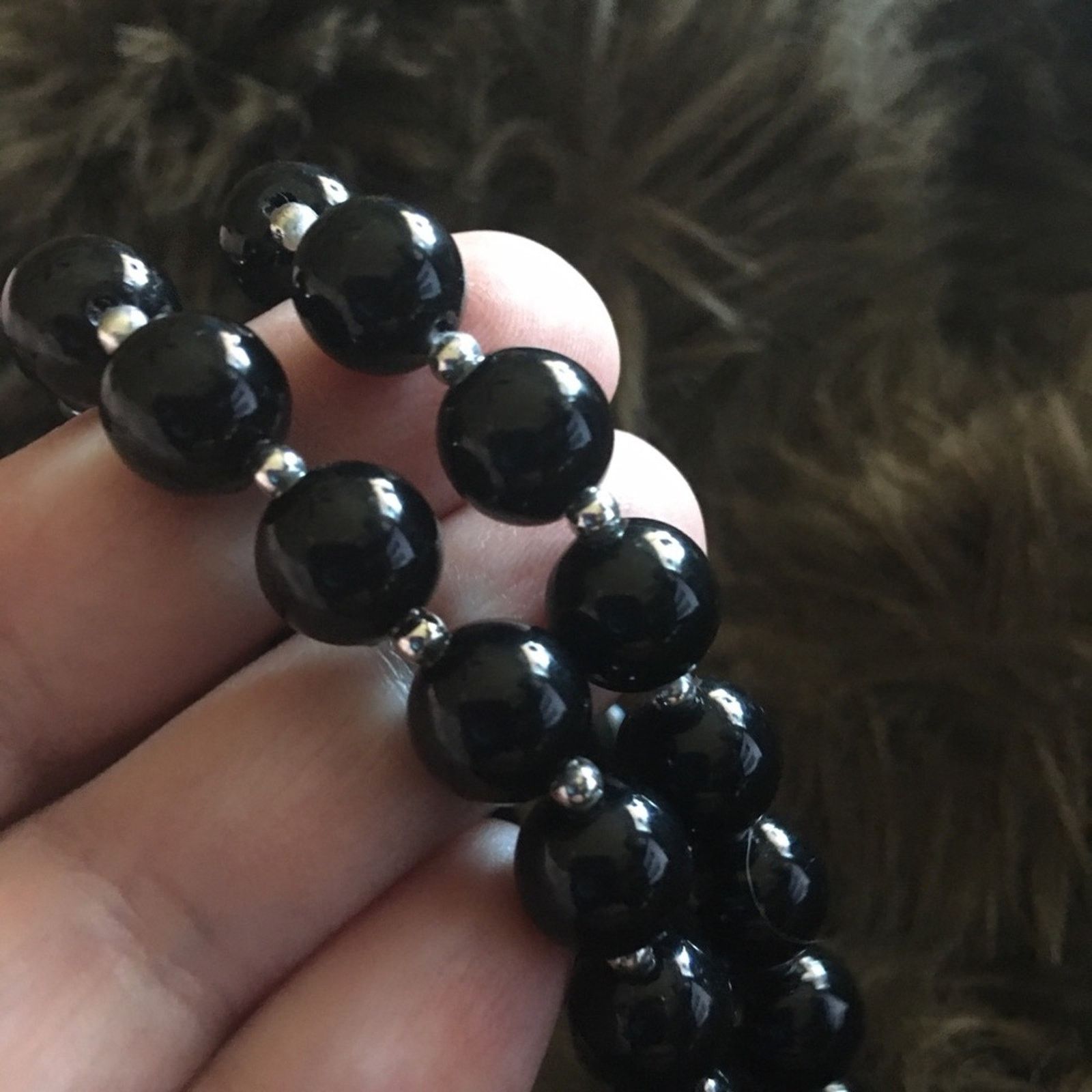 Vintage Vintage black plastic round bead necklace Size ONE SIZE - 7 Thumbnail