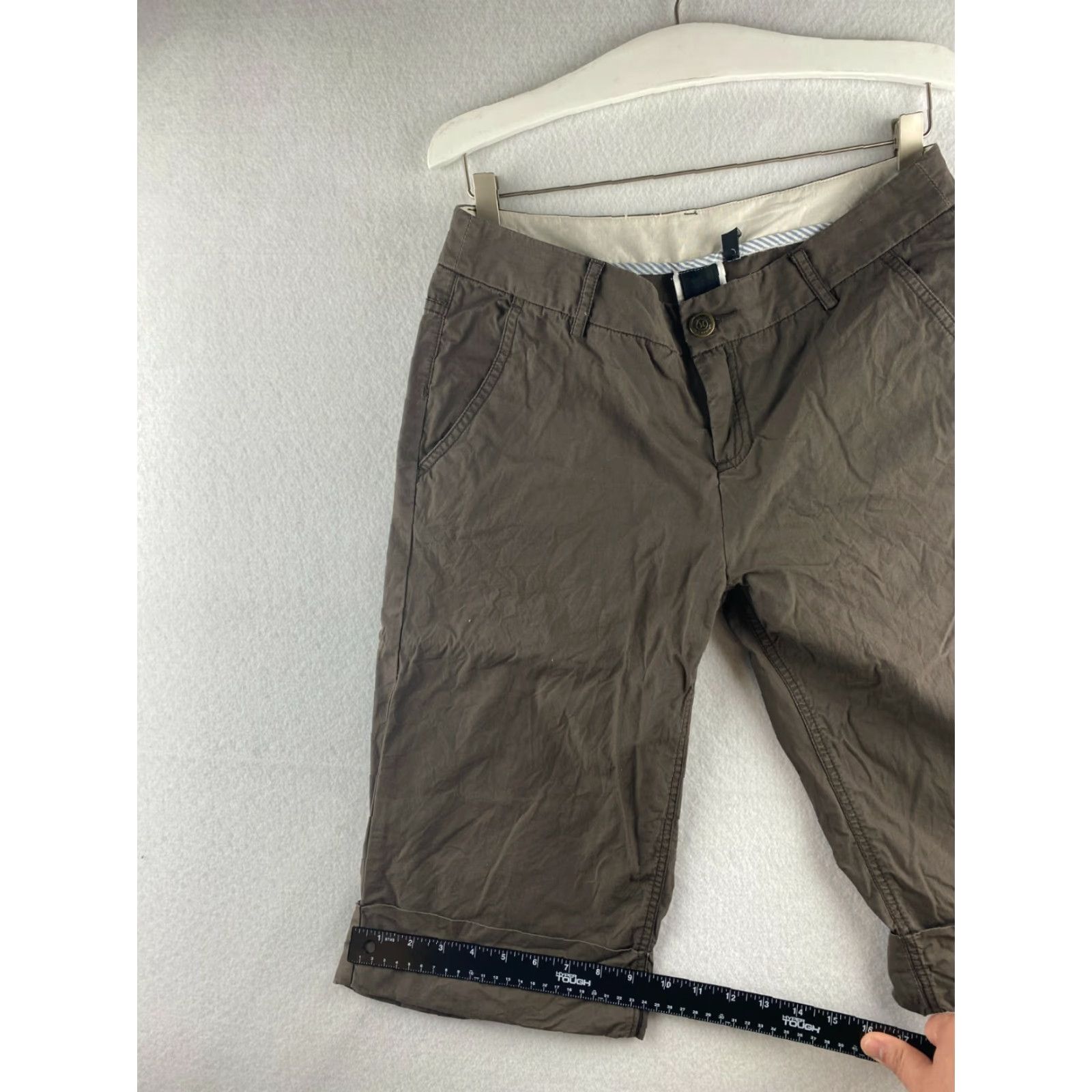 Hurley Hurley Womens Bermuda Shorts 7 Brown Flat Front Zip Pockets 100% Cotton Mid Rise Slim Casual Shirt Size 28" / US 6 / IT 42 - 6 Thumbnail