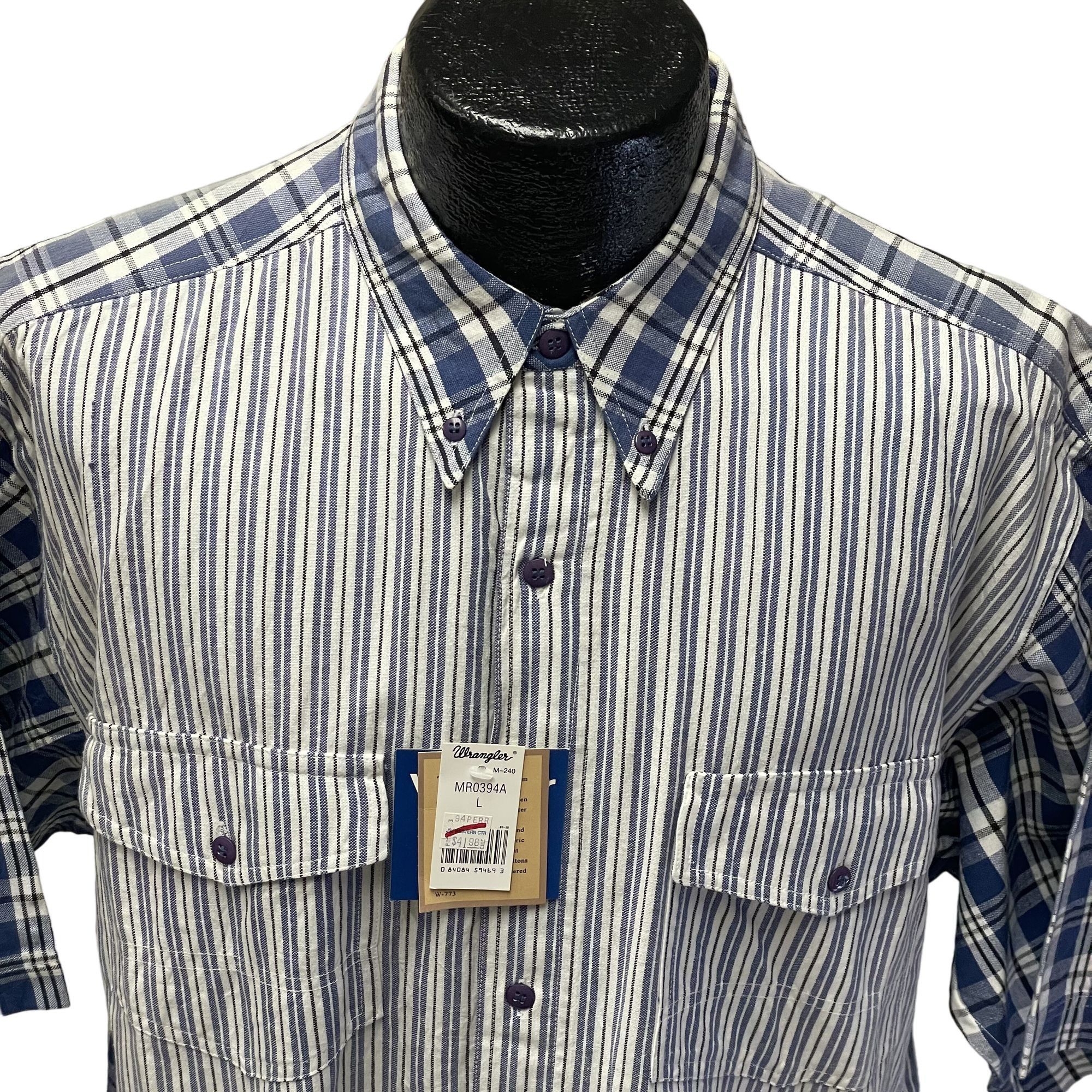 Wrangler NOS New Vtg Wrangler Blue Stripe ROEDO GARTH Shirt Size US L / EU 52-54 / 3 - 2 Thumbnail