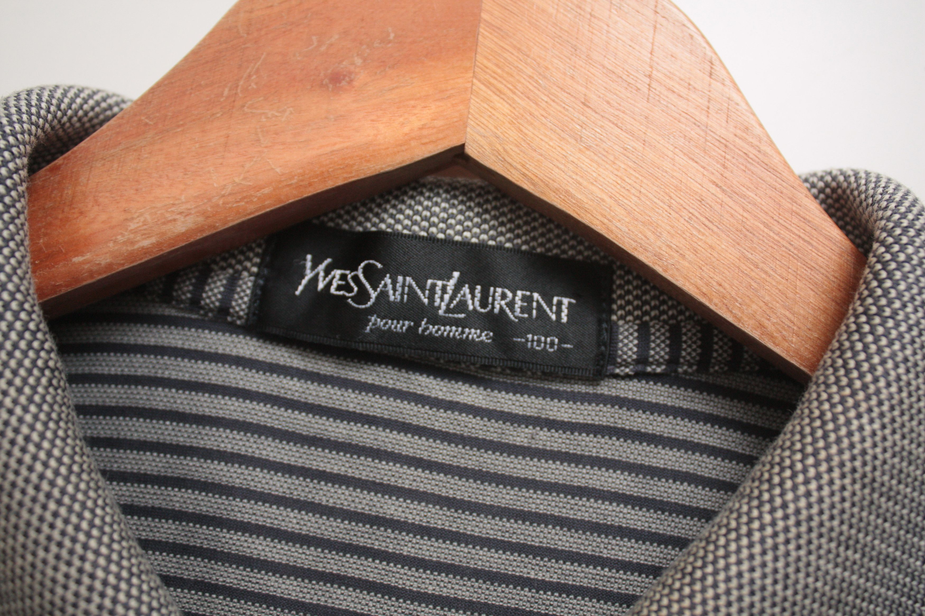 Vintage Yves Saint Laurent Gray Striped Vintage Polo Men's M Size US M / EU 48-50 / 2 - 4 Thumbnail