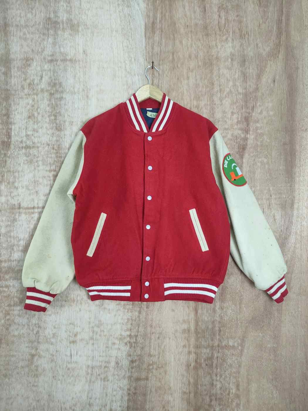 Vintage Die Casting red varsity jacket wool vintage #4213 DLAL Size US L / EU 52-54 / 3 - 6 Thumbnail