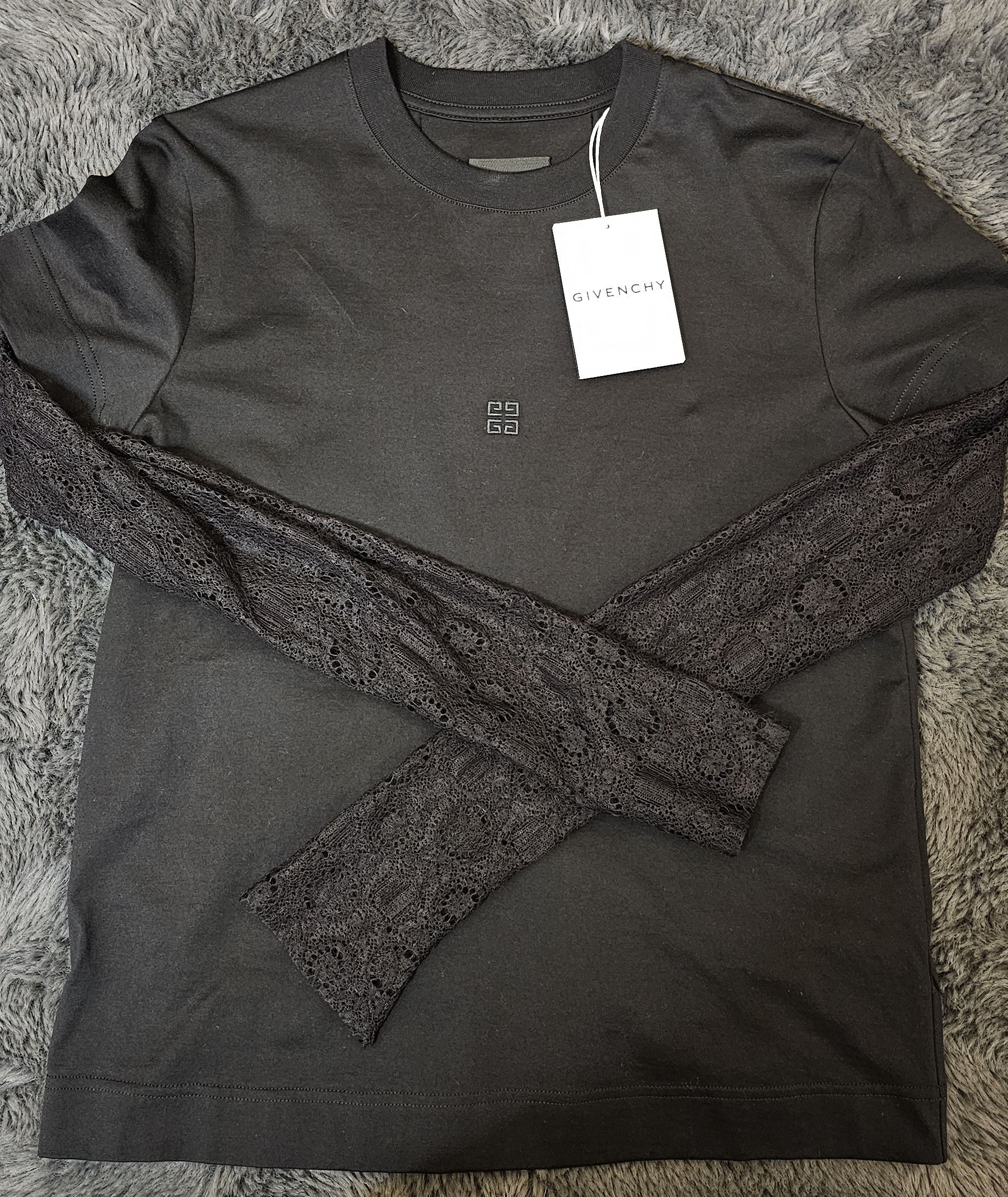 Givenchy Overlapped slim fit t-shirt in cotton and lace Size S / US 4 / IT 40 - 2 Thumbnail