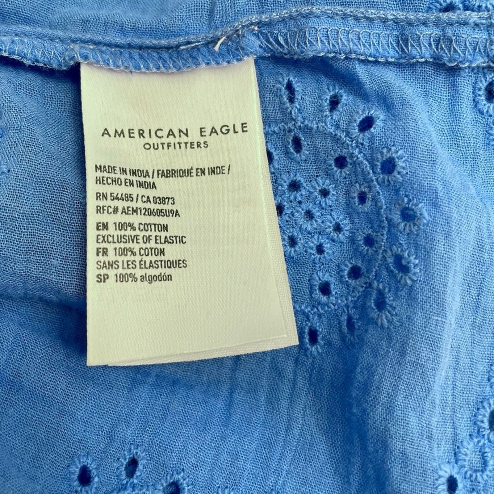 American Eagle Outfitters American Eagle Outfitters Eyelet Peplum Crop Top M Size M / US 6-8 / IT 42-44 - 10 Thumbnail