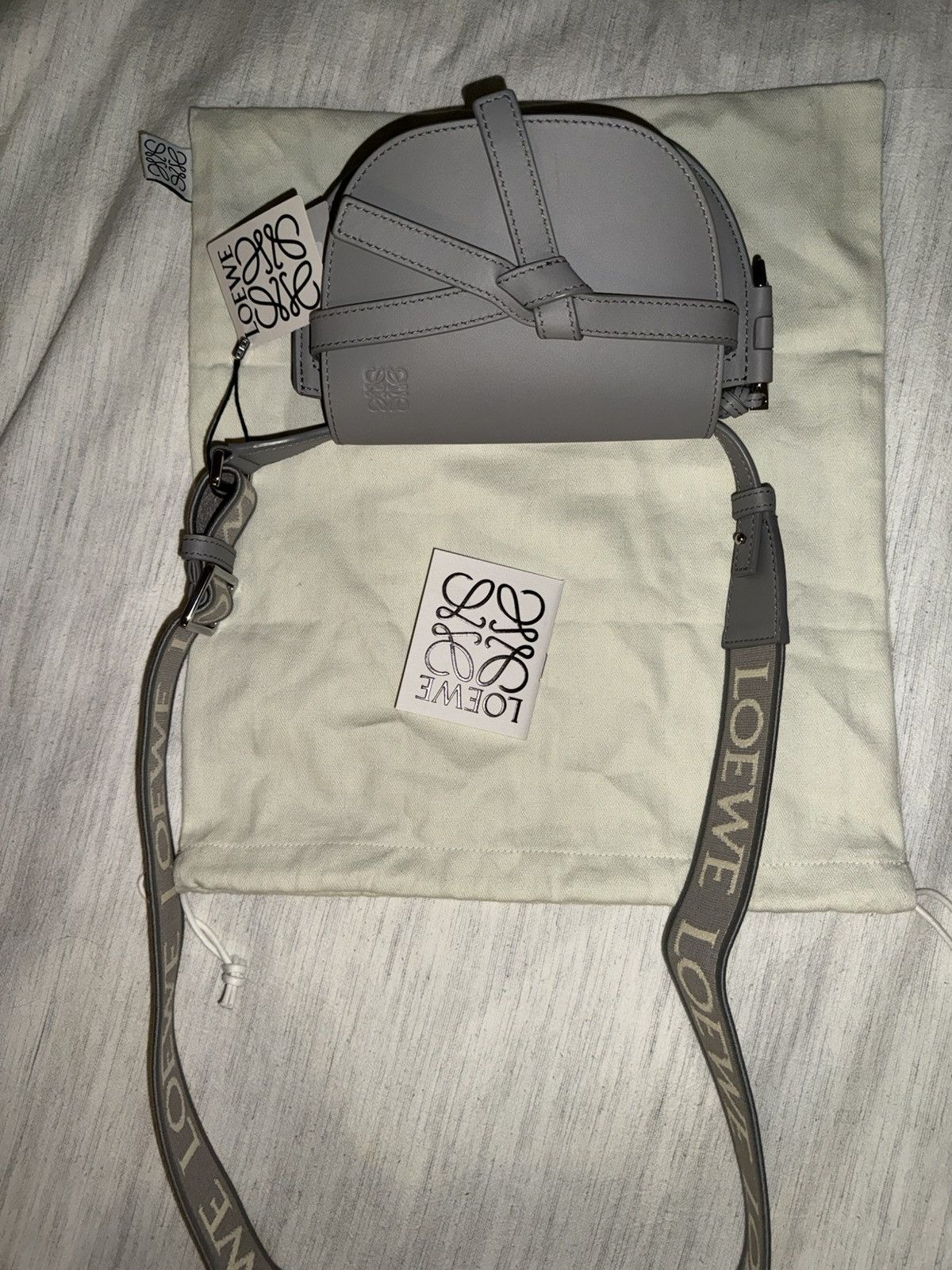 Loewe Loewe Gate Dual Mini Bag in Pearl Grey Size ONE SIZE - 1 Thumbnail