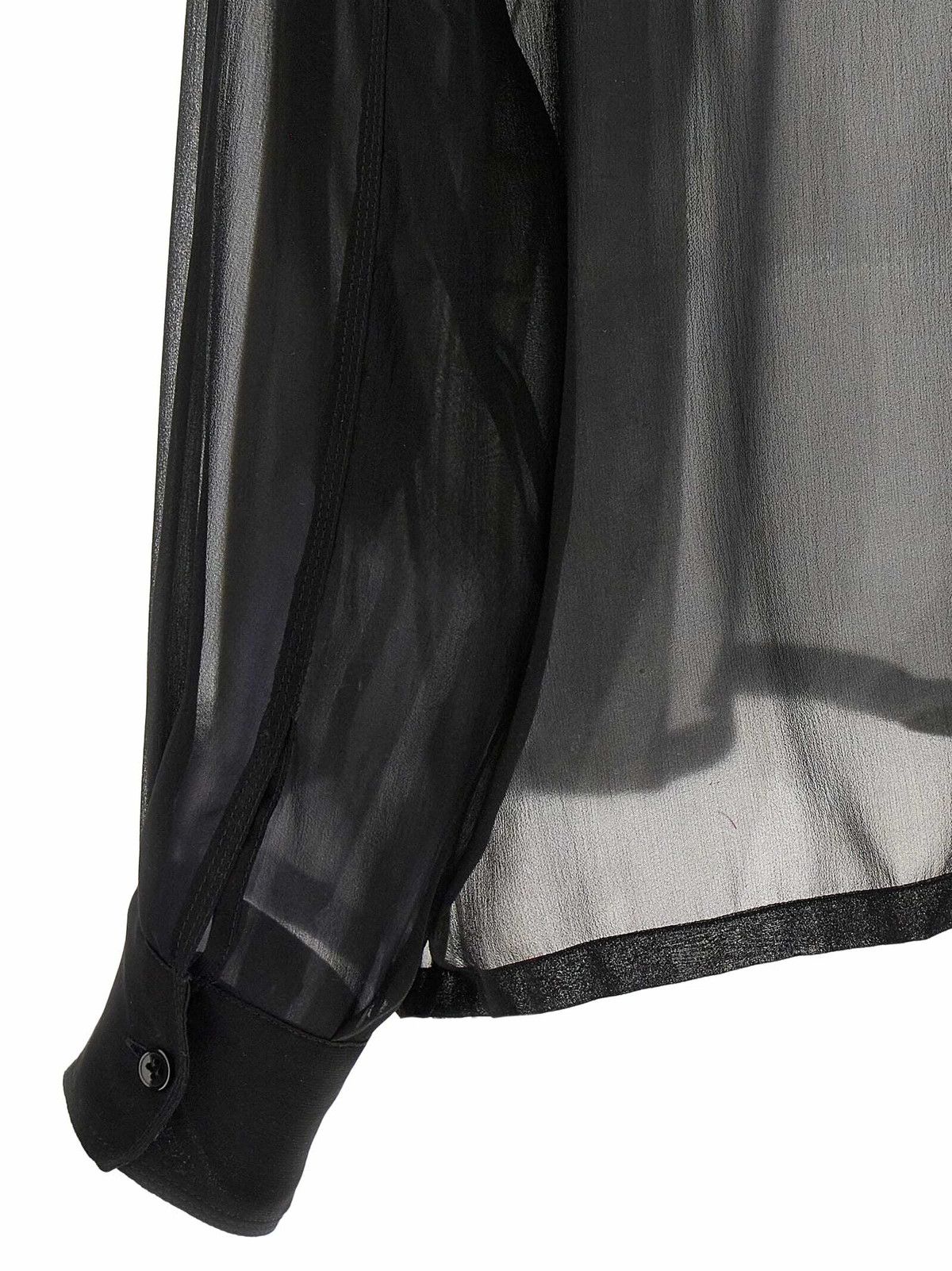 Saint Laurent Paris o1y0126 Silk Shirt in Black Size L / US 10 / IT 46 - 4 Thumbnail