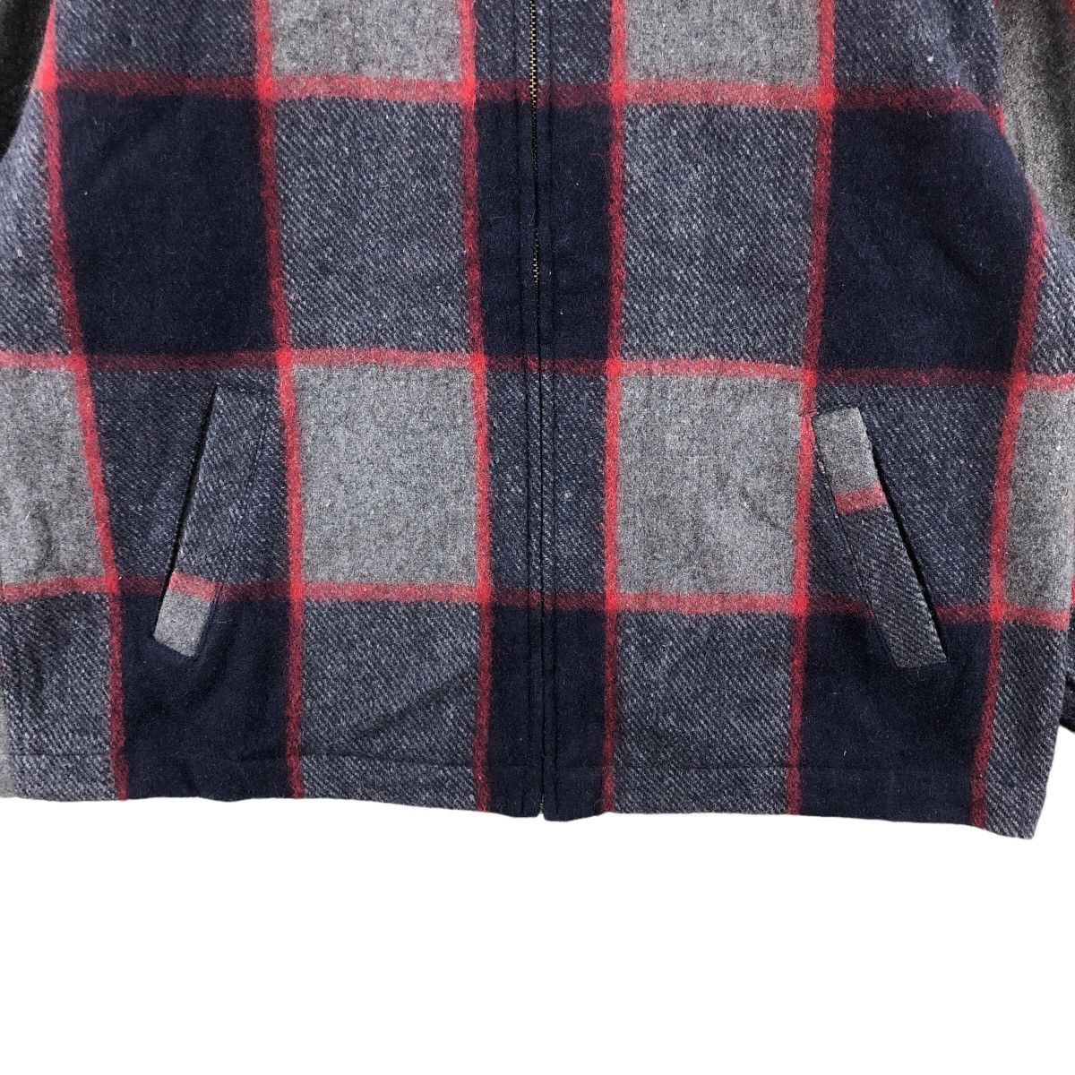 Indigo × Japanese Brand × Vintage Vintage NEO BLOOD Navy Plaid Jacket Wool Blend Sherpa Lined Size US XL / EU 56 / 4 - 3 Thumbnail