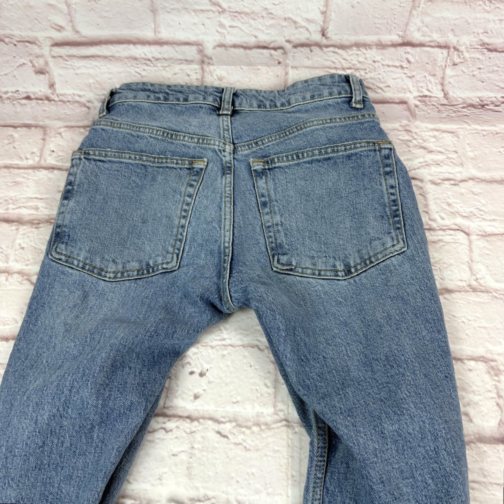 Zara VINTAGE Zara Jeans Womens 4 Blue Mid Rise Straight Distressed Crop Raw Hem 26x26 Denim Size 27" / US 4 / IT 40 - 7 Thumbnail