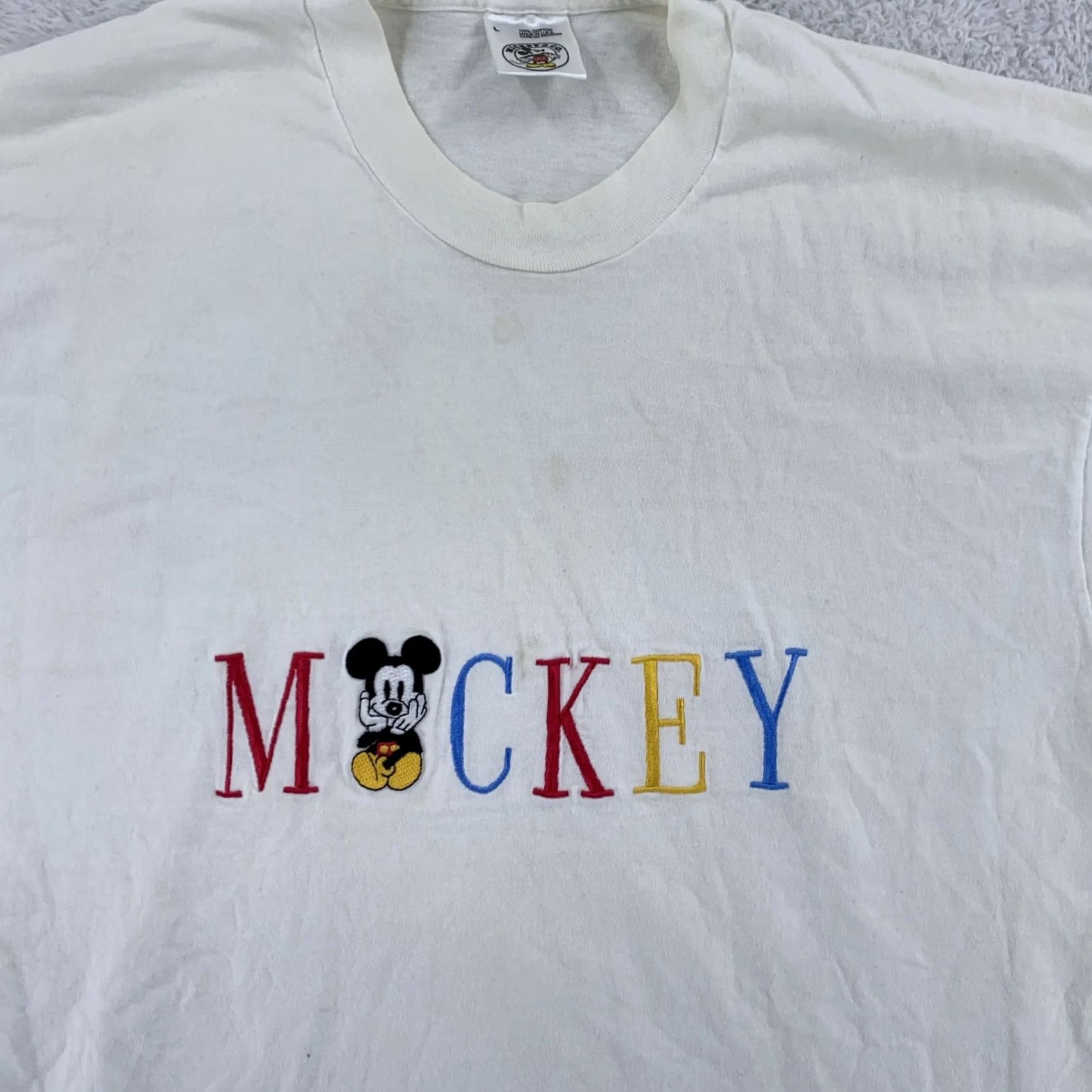 Mickey & Co. VINTAGE Mickey & Co Shirt Mens M Embroidered Disney Mickey Mouse 90s Tee White Crew Neck Short Sleeve Graphic Print Fashion Shirt Mens Size US M / EU 48-50 / 2 - 2 Thumbnail