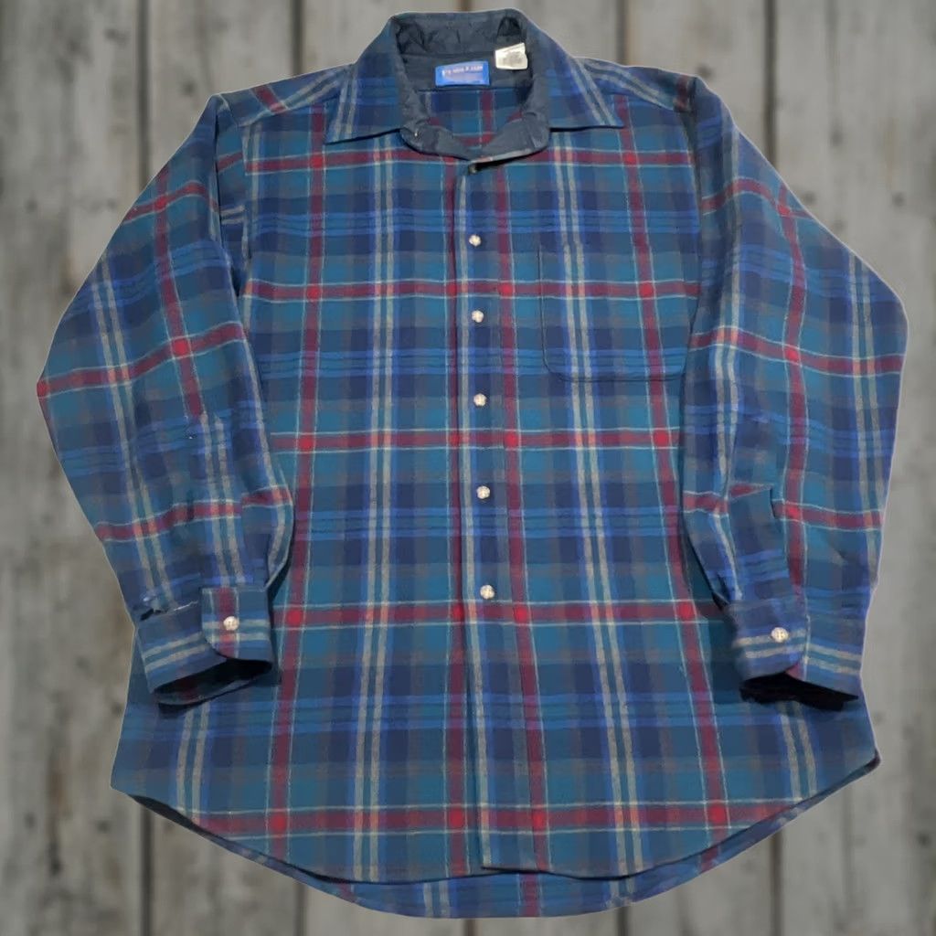 Pendleton Pendleton Wool Shirt Men M Pocket Long Sleeve Plaid Holes Multicolor USA Outdoor Classic Button-Up Size US M / EU 48-50 / 2 - 1 Thumbnail