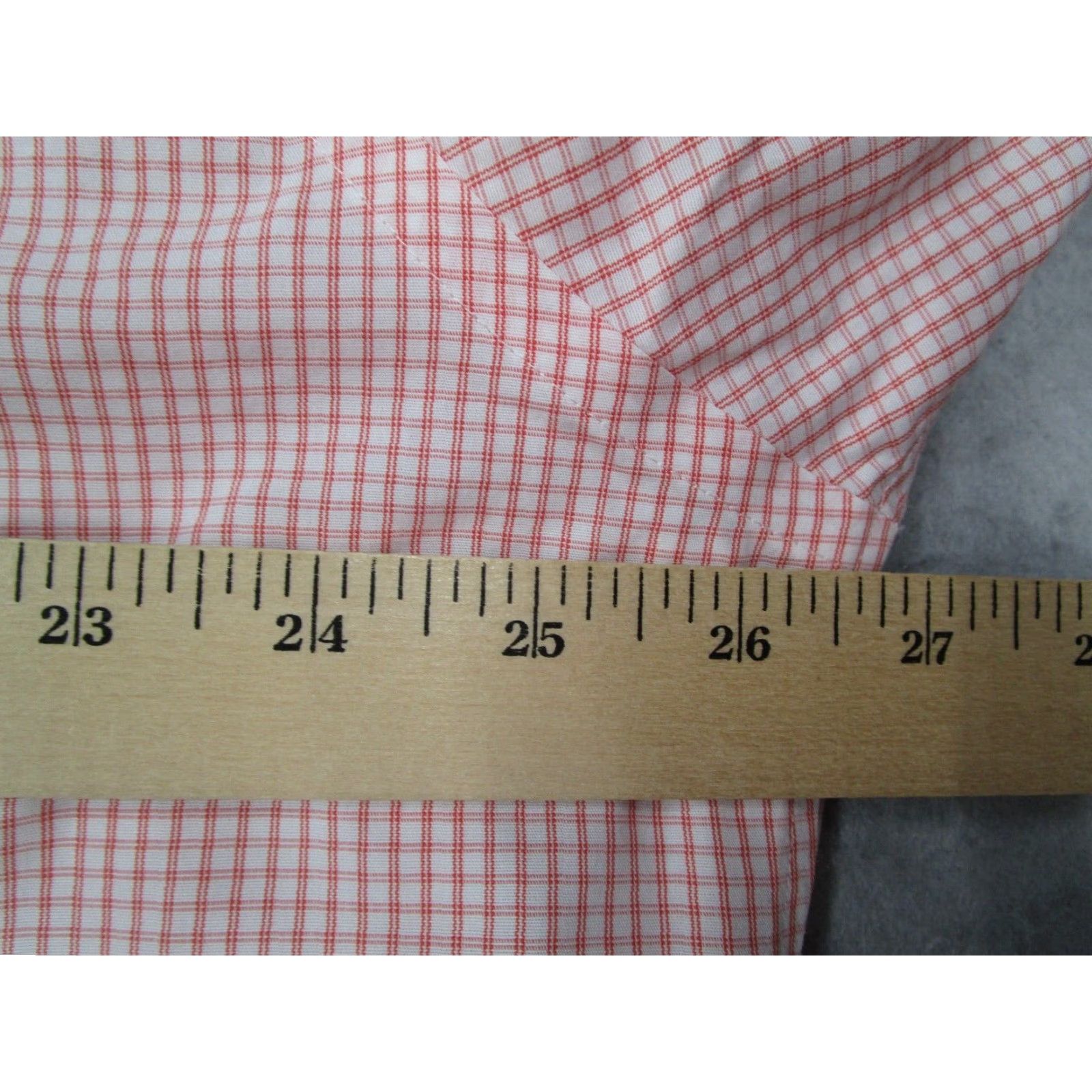 Brooks Brothers BROOKS BROTHERS Dress Shirt Madison Mens 18 34 Red Check Non-Iron Button-Down Collar - Twill 100% Supima Cotton, Regular Fit Size 34R - 5 Thumbnail