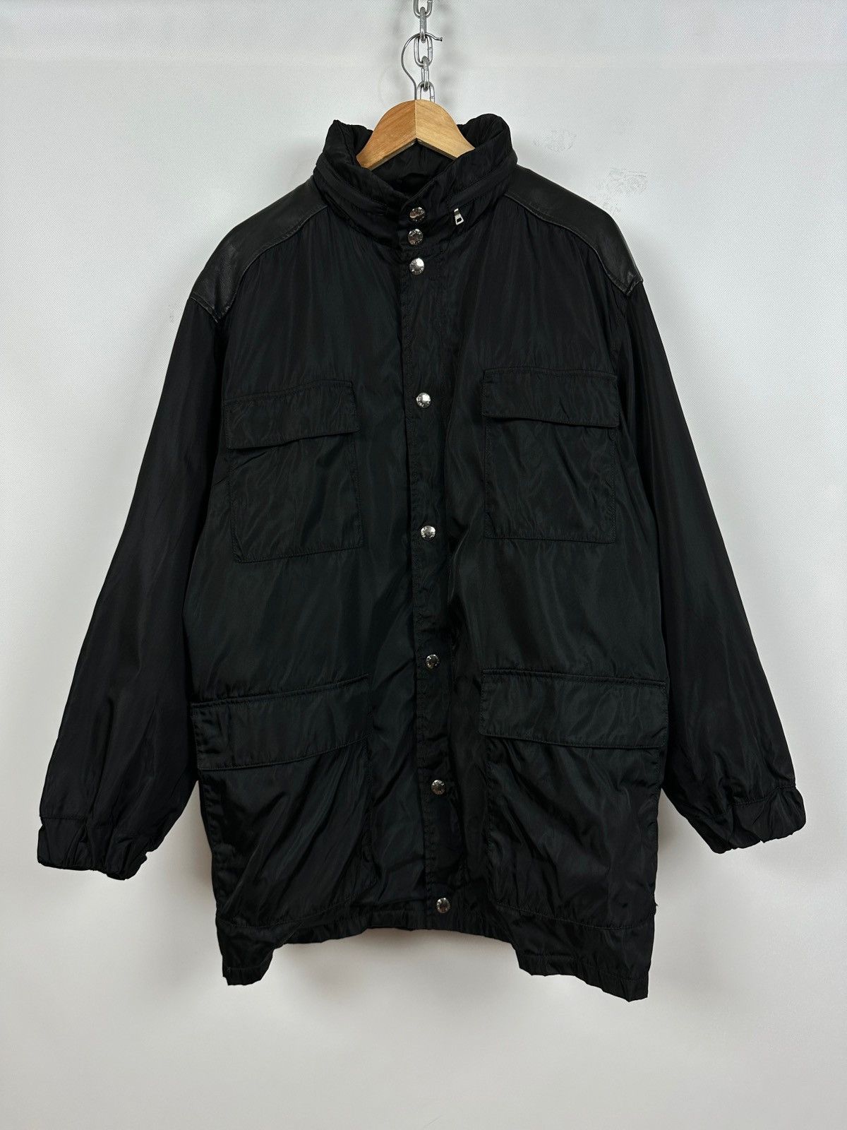 Prada Vintage Prada Nylon / Leather Jacket Coat + Lining Size US XL / EU 56 / 4 - 1 Thumbnail