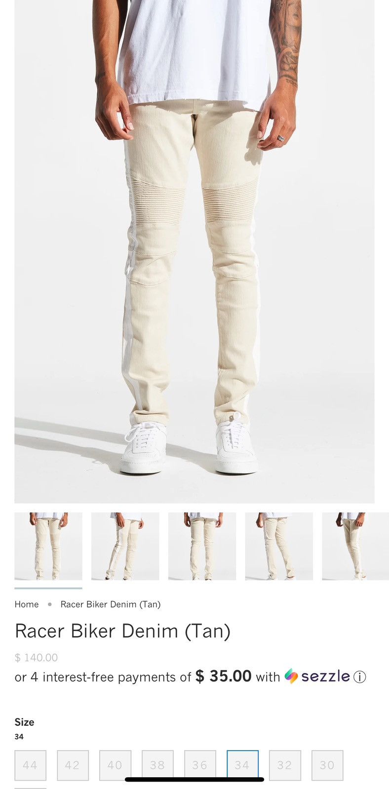 Embellish Embellish Racer Biker Denim Jeans - Size 34 Size US 34 / EU 50 - 8 Thumbnail