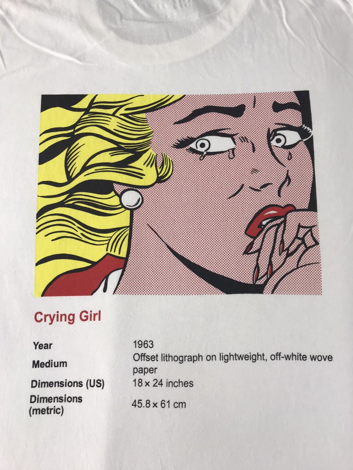 Vintage Vintage Roy Lichtentein Crying Girl Masterpiece Pop Art Size US XL / EU 56 / 4 - 6 Thumbnail
