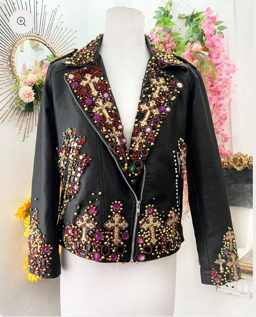 Other Custom made cro studded leather jacket Size XL / US 12-14 / IT 48-50 - 2 Thumbnail