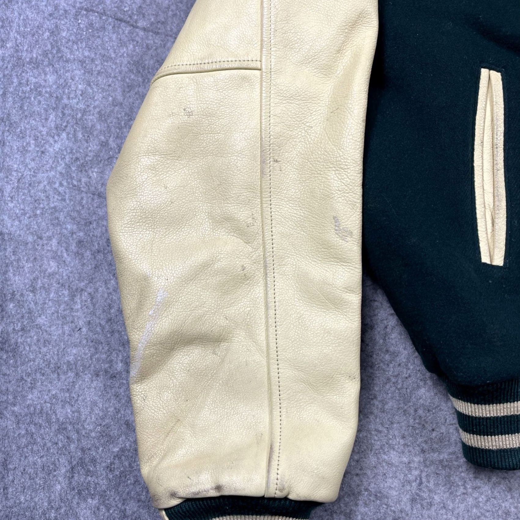 Vintage Vintage 90s Triumph Motorcycles Varsity Jacket Large Blue/Cream - Condition & Details Size US L / EU 52-54 / 3 - 4 Thumbnail
