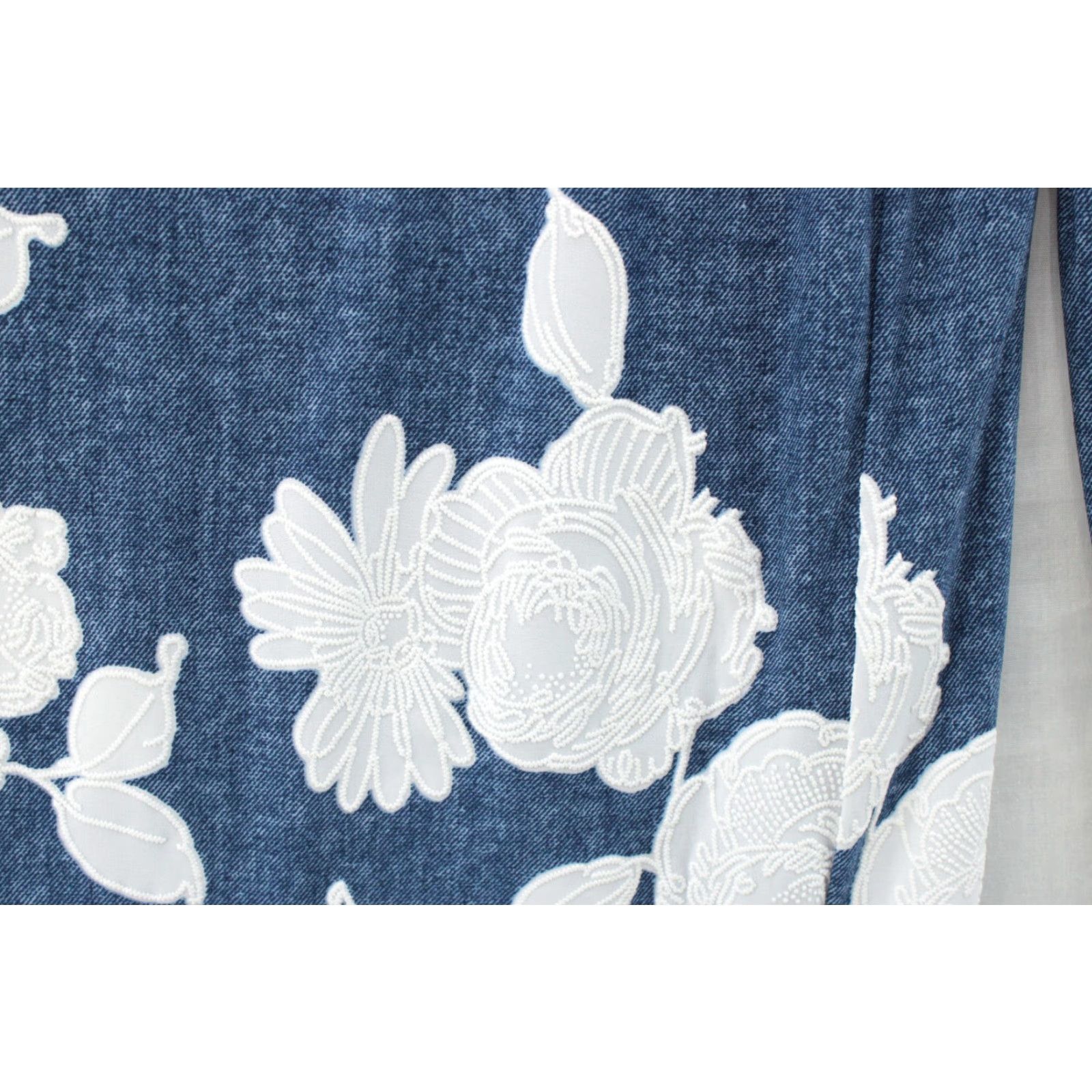 Vintage Coco Bianco BOHO Palazzo STRETCHY Lounge Pants Large Blue Embroidered Wide Leg Women's Pants Regular Size L Vintage Size 36" / US 14 / IT 50 - 3 Thumbnail