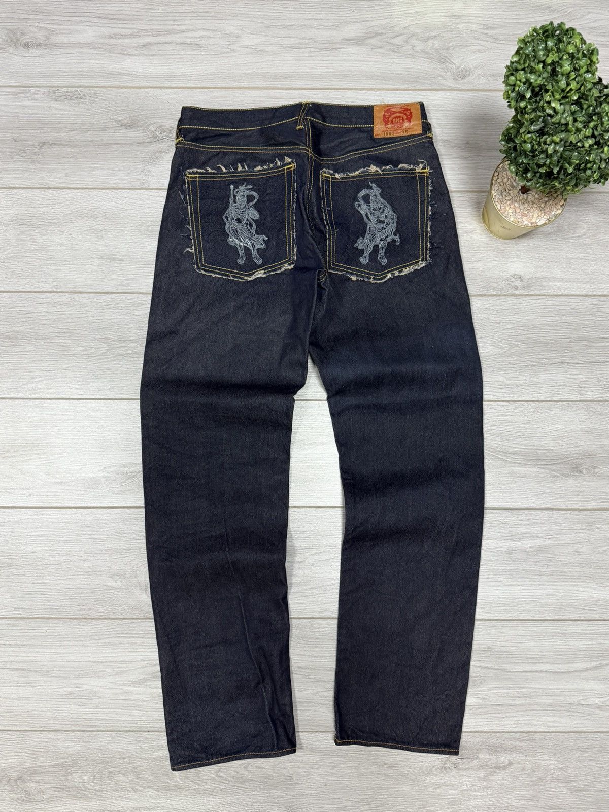 Red Monkey Red Monkey Company samurai RMC waves Japanese denim jeans Size US 36 / EU 52 - 1 Thumbnail
