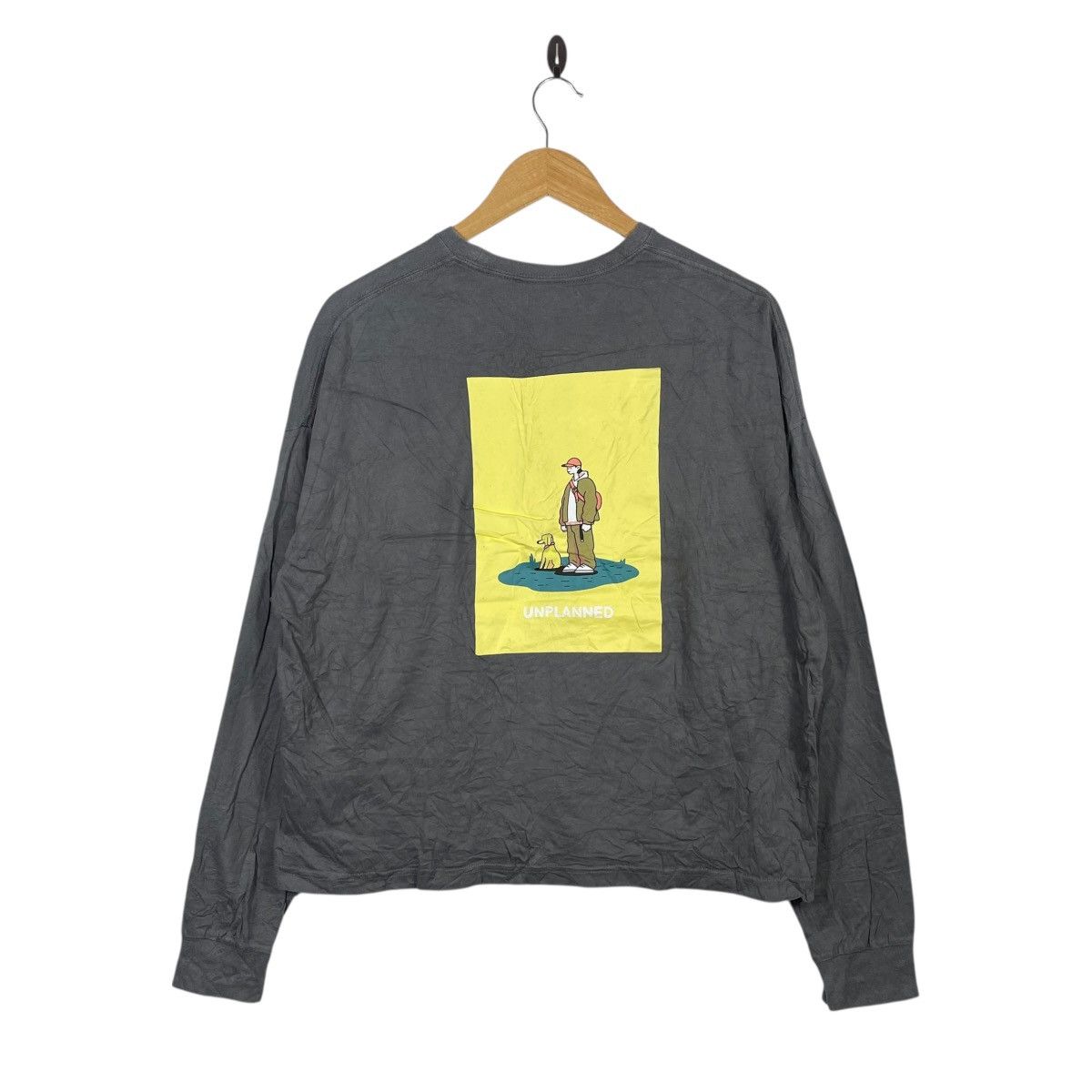 Vintage Kudir “Unplanned” Graphic Long Sleeve T-Shirt Size US XL / EU 56 / 4 - 1 Thumbnail