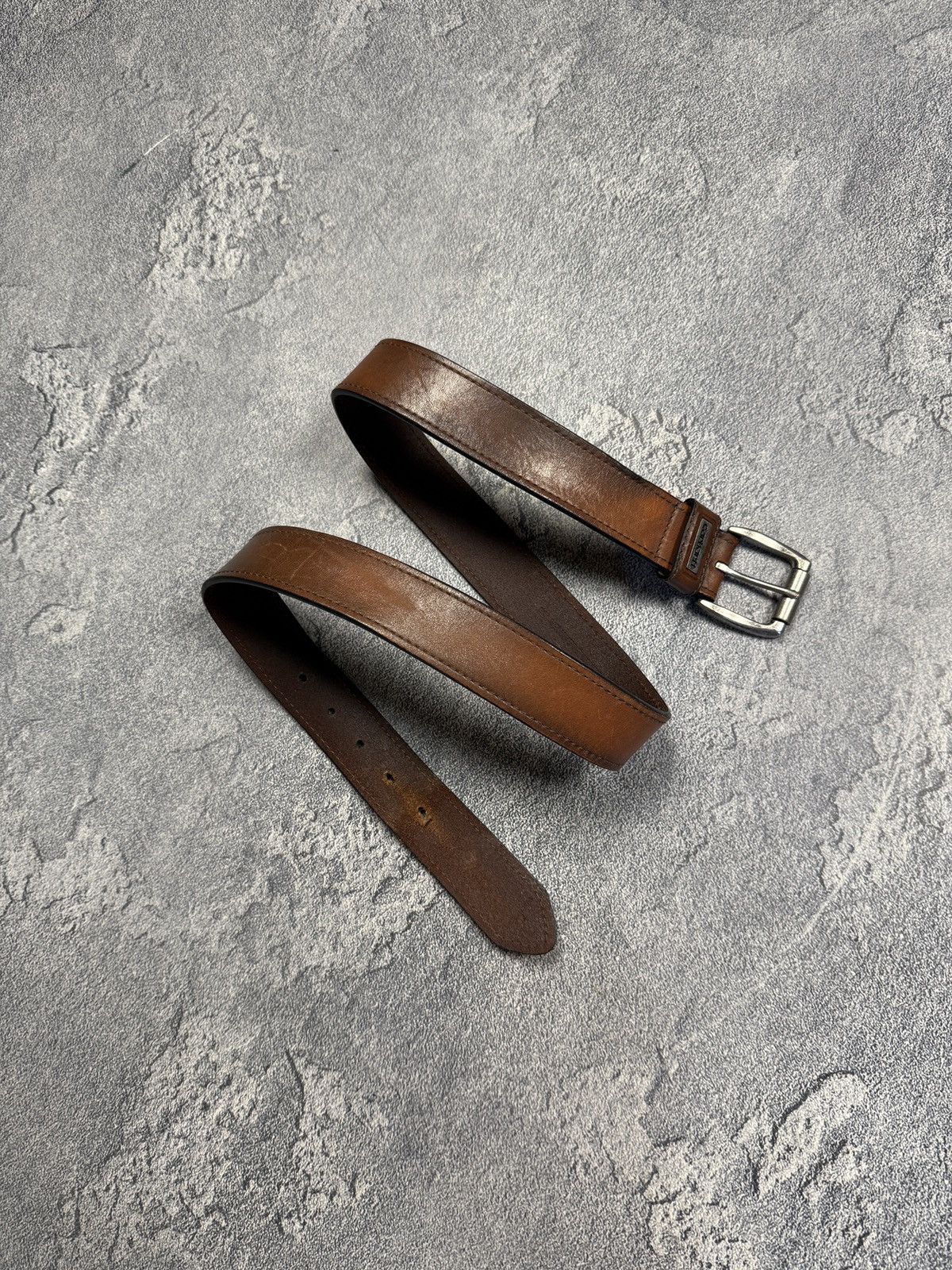 Carhartt Vintage Y2k Carhartt Leather Belt Brown Size 38 - 1 Thumbnail
