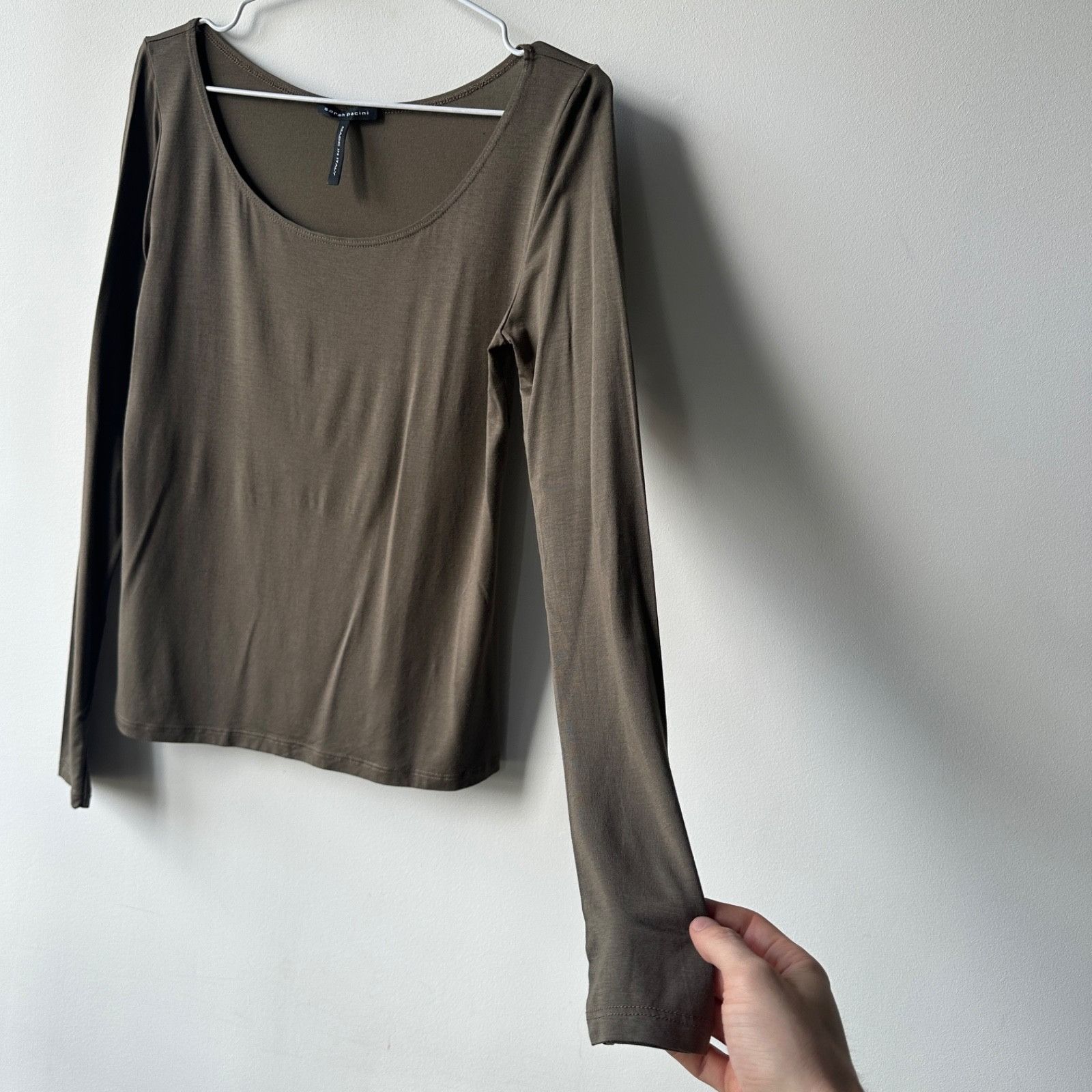 Sarah Pacini Sarah Pacini Modal Stretch Long Sleeve Top T Shirt 9446AC Size XS / US 0-2 / IT 36-38 - 4 Thumbnail