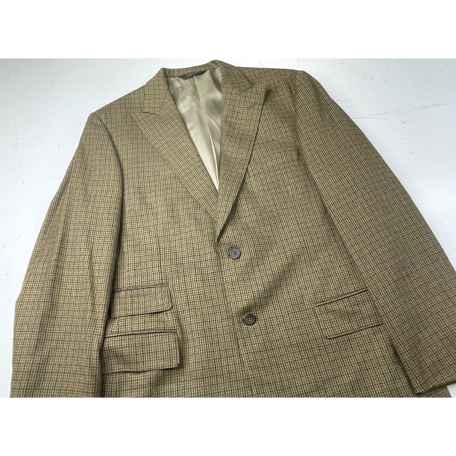 Paul Stuart Paul Stuart Plaid Houndstooth Wool Tweed Suit 42-36 Long Jacket Pants Mens Brown Multi 2 Piece Size 42R - 7 Thumbnail
