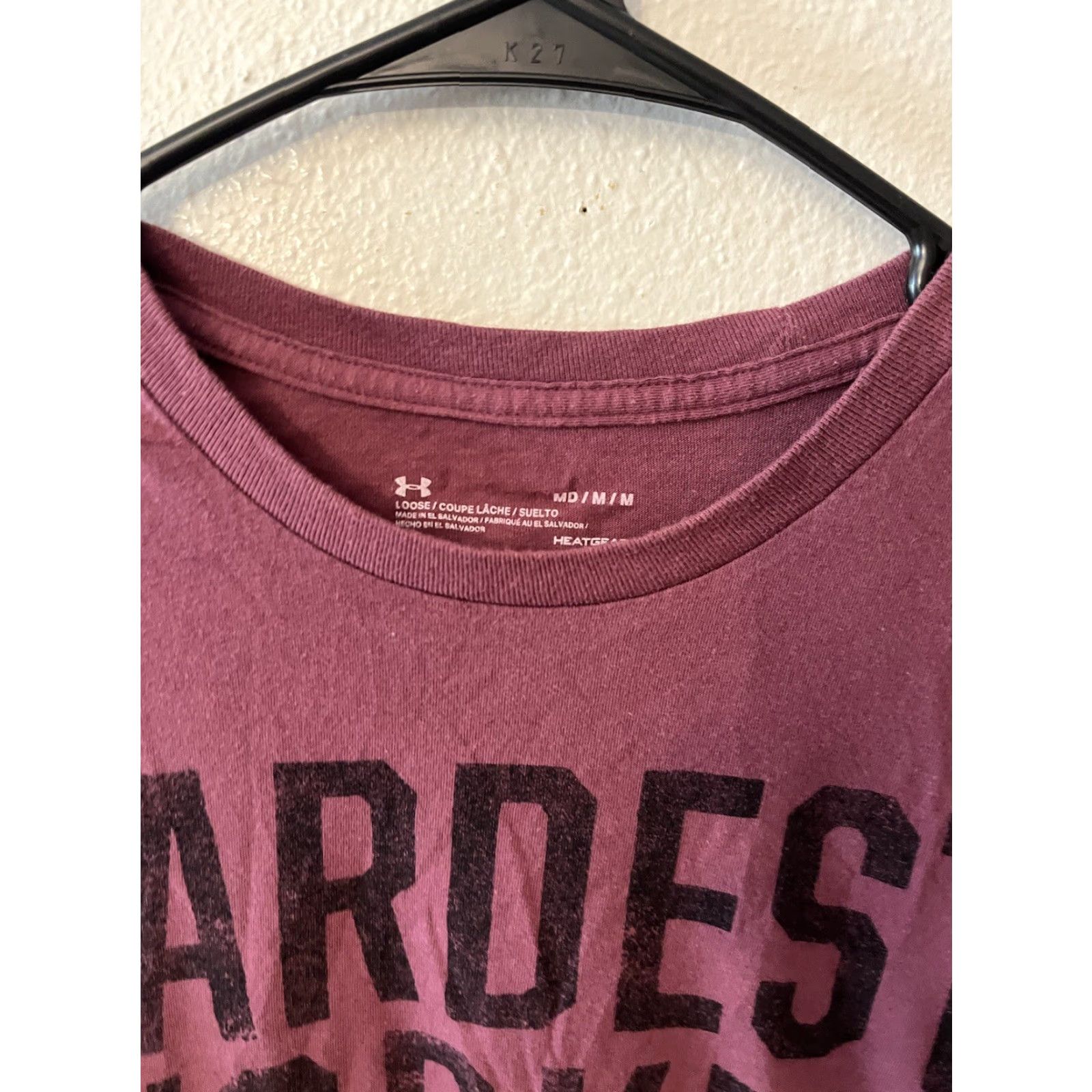 Under Armour Under Armour T-Shirt Men Short Sleeve Crew Neck Graphic Maroon M Cotton Logo Sports 2010s Mens Size US M / EU 48-50 / 2 - 2 Thumbnail