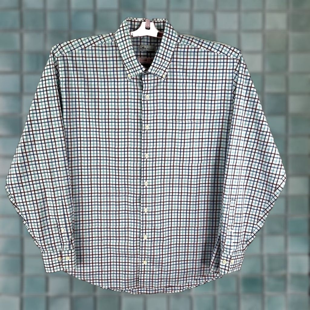 Peter Millar Peter Millar Shirt Men’s Button-Up Long Sleeve XL Multicolor Check, Classic, Preppy, Summer Comfort Size US XL / EU 56 / 4 - 1 Thumbnail