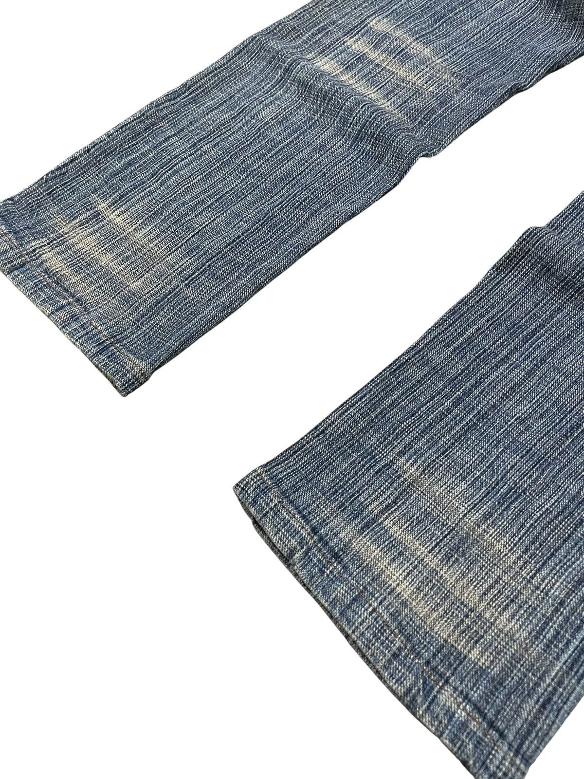 Blue Blue Japan × Hysteric Glamour × Japanese Brand Gumu International Indigo Wash Hand Stripped Woven Jeans Size US 30 / EU 46 - 15 Thumbnail