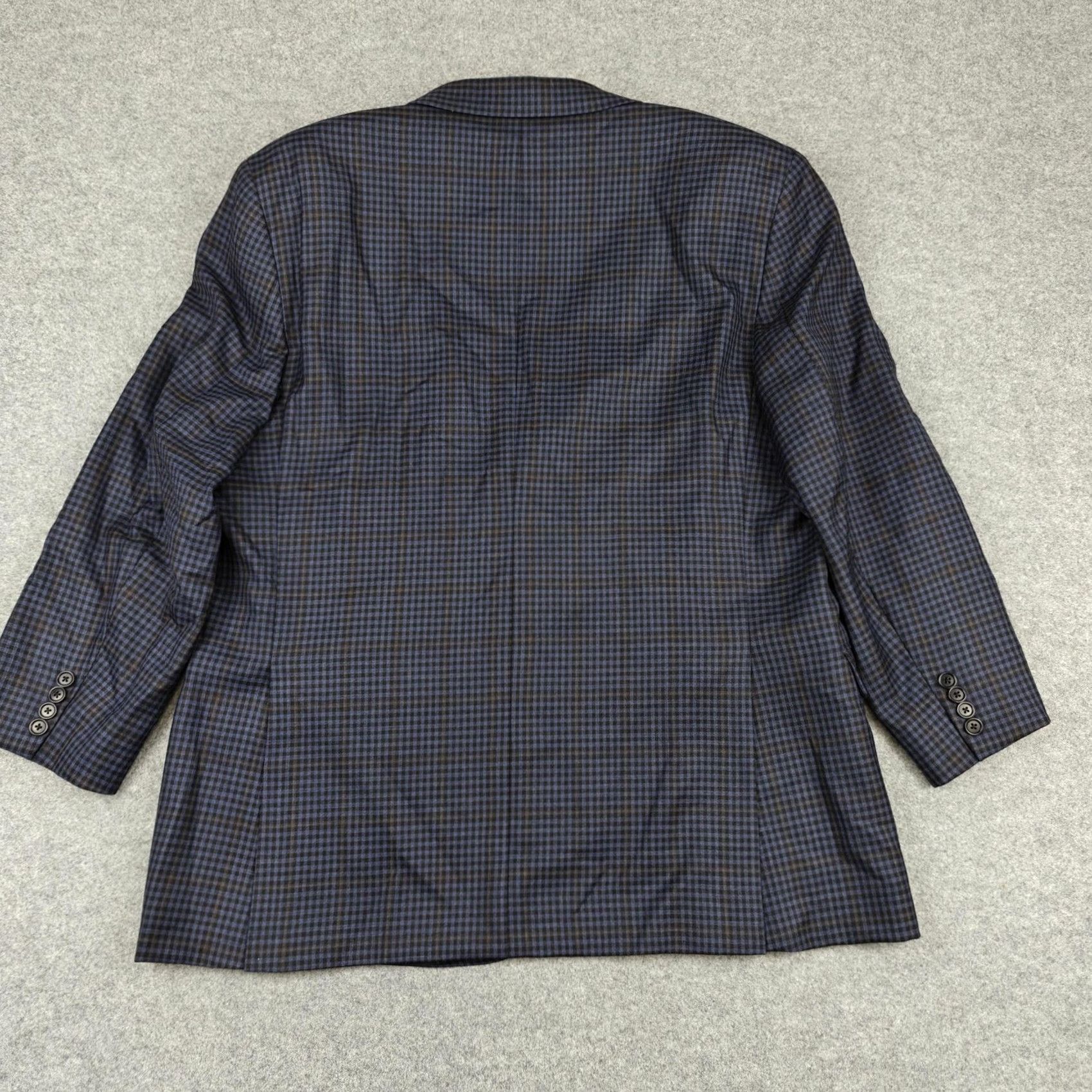 Brooks Brothers Brooks Brothers Blazer Mens 48R Blue Check Lambswool Regent Fit Sport Coat Jacket Coat Size 48R - 7 Thumbnail