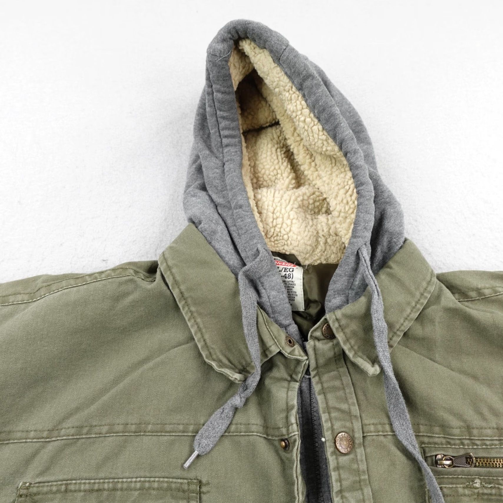 Dickies Dickies Jacket Mens XL Green Sherpa Quilted Lined Insulated Hoodie Work Coat Jacket Size US XL / EU 56 / 4 - 2 Thumbnail