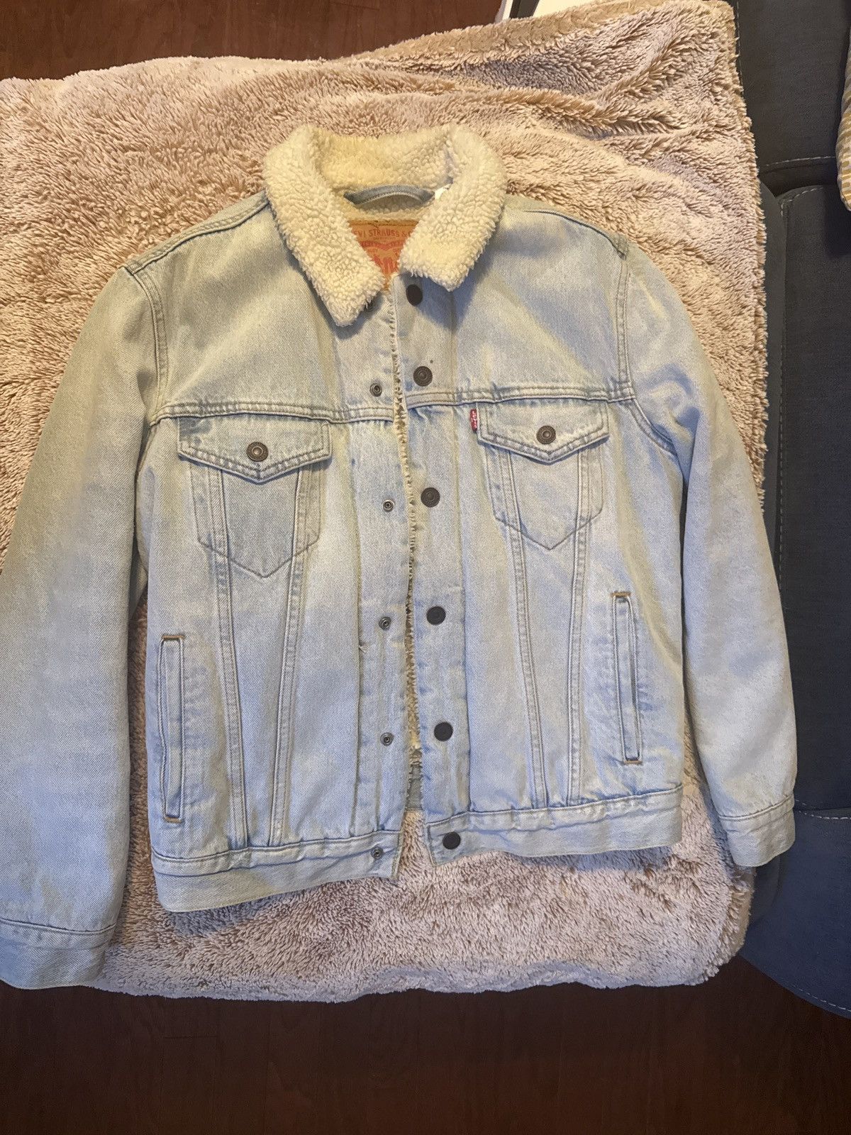 Levi's Light blue denim Levi sherpa Size US S / EU 44-46 / 1 - 1 Thumbnail