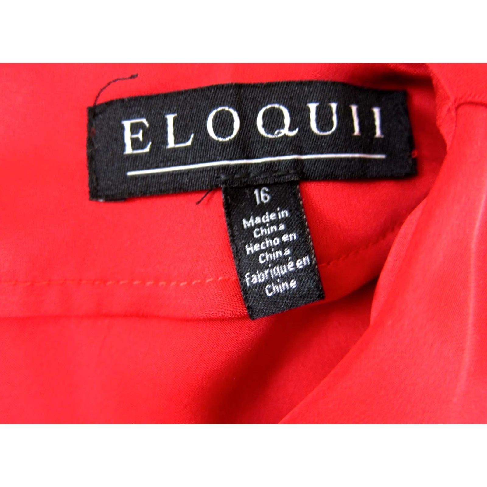 Vintage VINTAGE ELOQUII Red Satin V-Neck Long Sleeve Asymmetric Party Formal Dress 16 Size XXL / US 16-18 / IT 52-54 - 4 Thumbnail