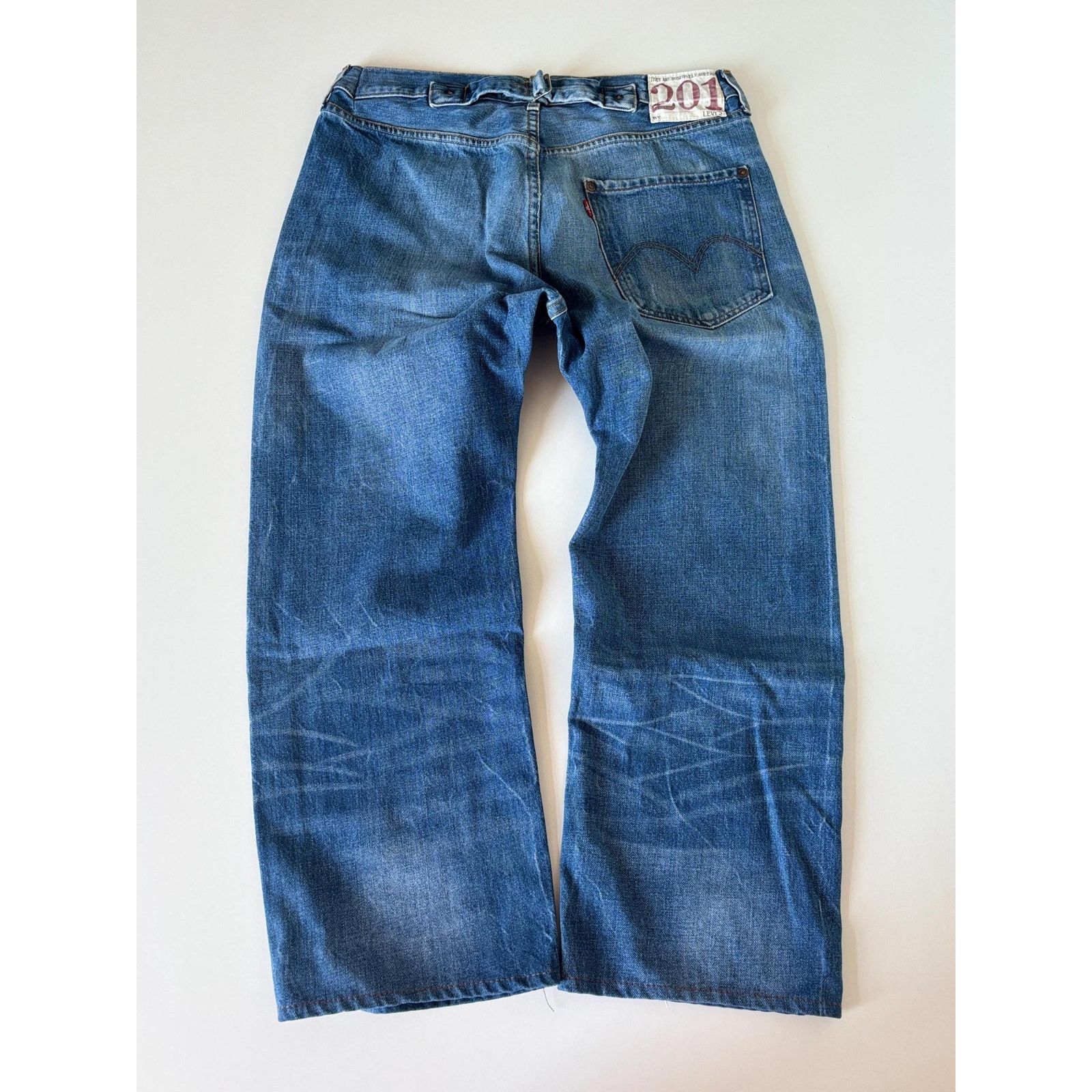 Levi's × Levi's Vintage Clothing Vintage Levi’s 201 Cinch Back Jeans Rare Repro Denim Size US 32 / EU 48 - 2 Thumbnail
