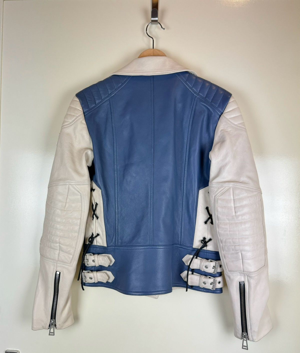 Belstaff Belstaff Devyn Bicolor blue white leather biker jacket RARE Size S / US 4 / IT 40 - 17 Thumbnail