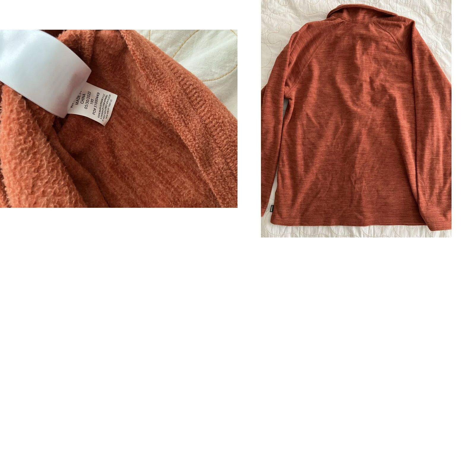 Eddie Bauer Eddie Bauer Fleece Pullover 1/4 Zip Orange Womens Large sweater Regular stretch solid Size L / US 10 / IT 46 - 8 Thumbnail