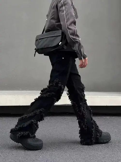 Other Vintage fringed raw edge bootcut jeans Size US 32 / EU 48 - 4 Thumbnail