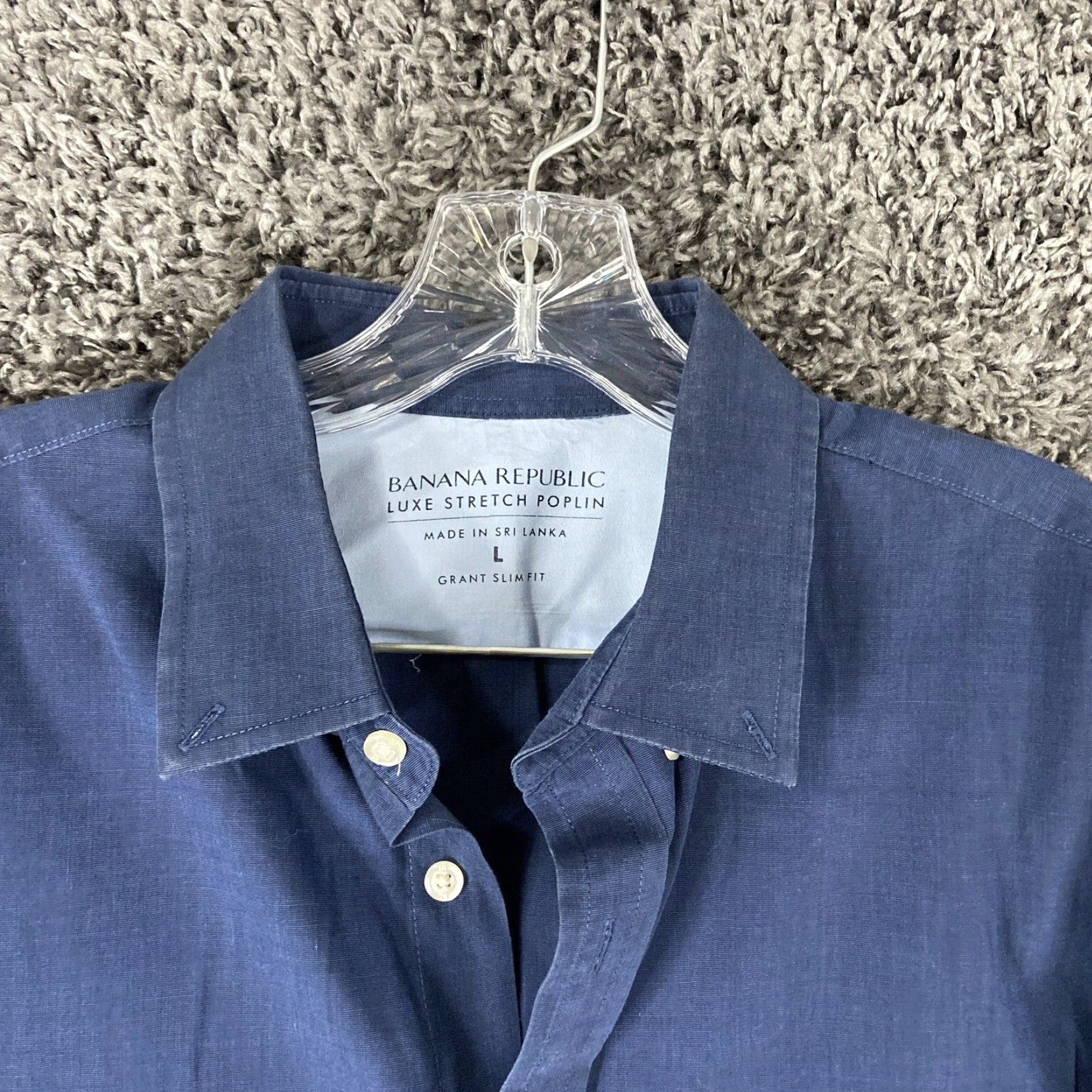 Banana Republic VINTAGE? Wait: Banana Republic Luxe Stretch Poplin Grant Slim Fit Blue Button-Up Men’s L Size US L / EU 52-54 / 3 - 5 Thumbnail