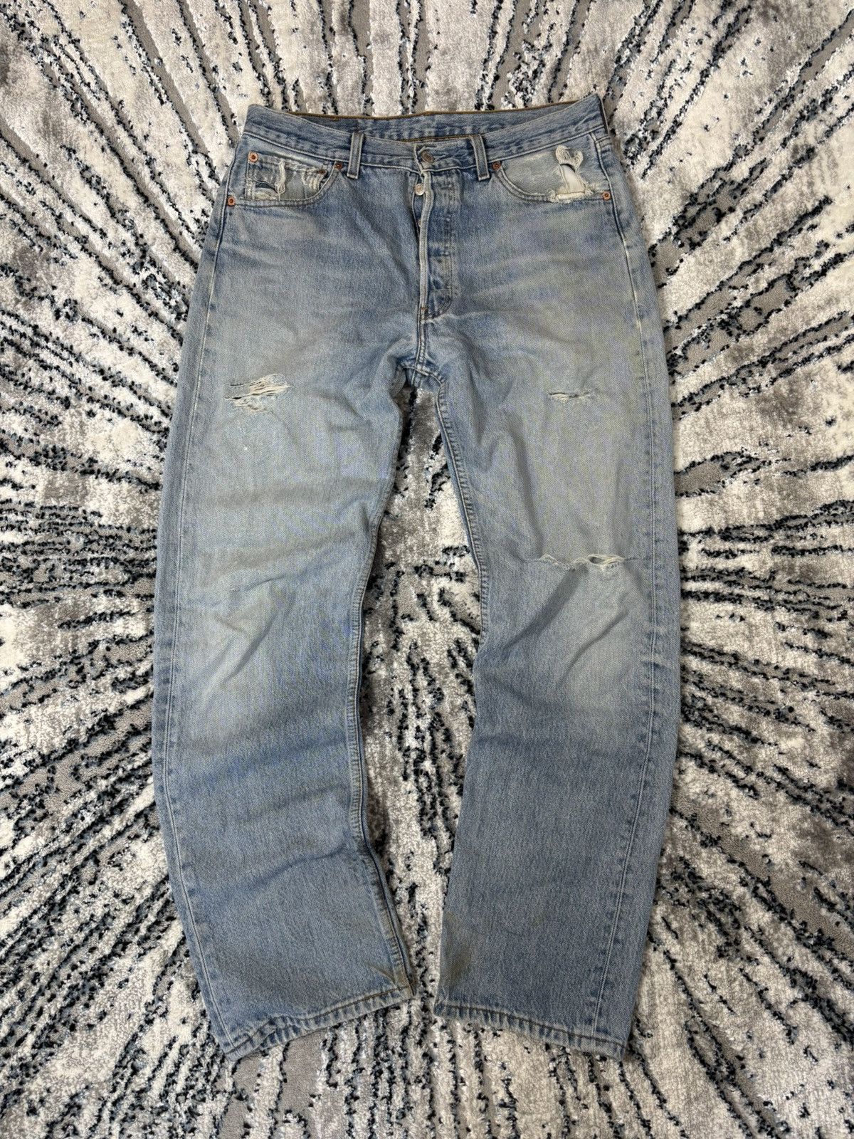Levi's × Vintage Vintage Levi’s 501 90s distressed band rock Metal Streetwear Size US 34 / EU 50 - 1 Thumbnail