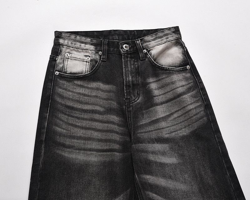 Vintage American Retro Loose-Fit Distressed-Wash Straight-Leg Jeans Size US 32 / EU 48 - 3 Thumbnail