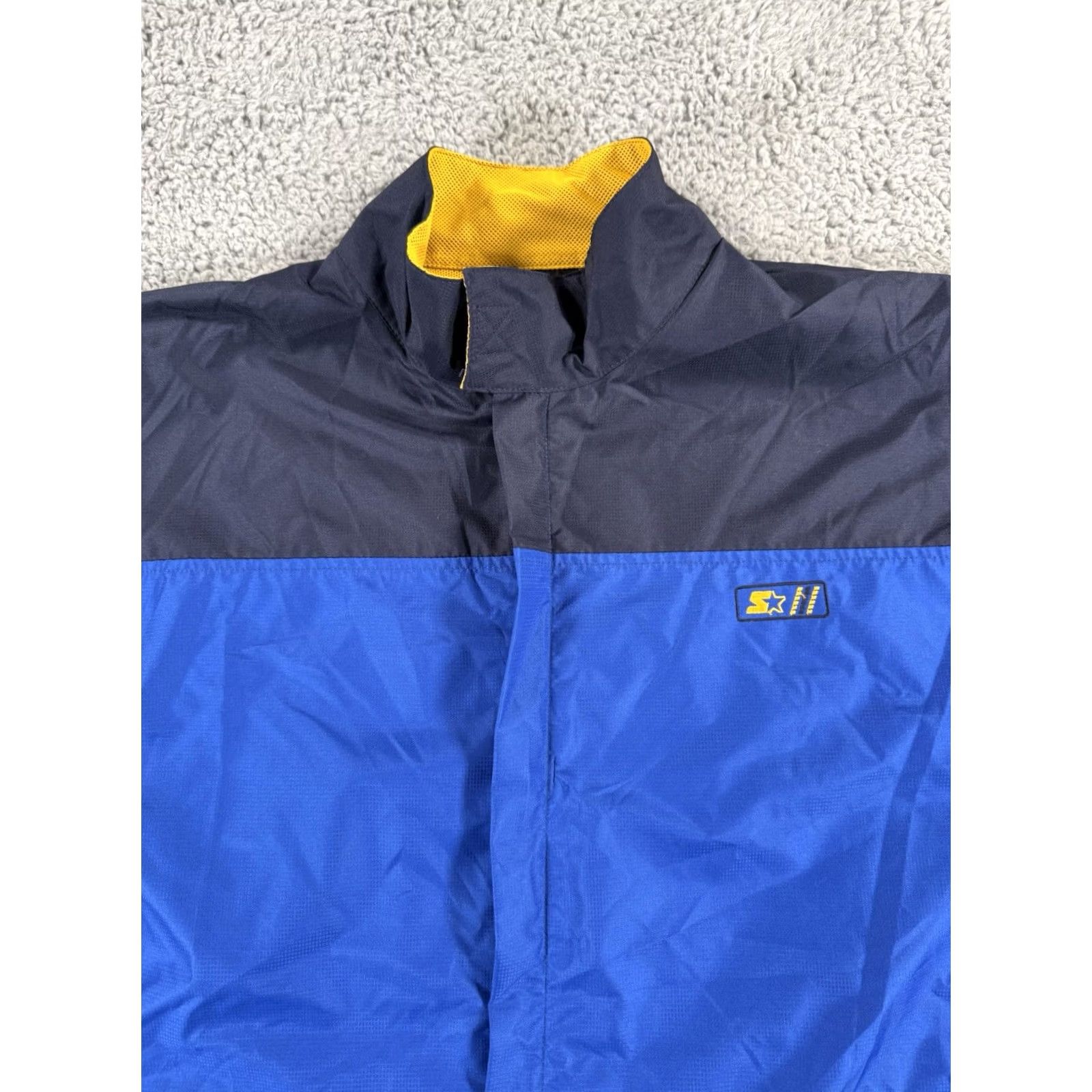 Starter VINTAGE Starter Windbreaker Jacket Mens Large Blue Lightweight Full Zip 90s Size US L / EU 52-54 / 3 - 3 Thumbnail